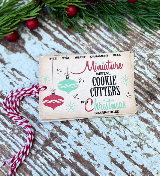 Christmas GIFT TAGS Cookie Cutter Vintage Retro Farmhouse Decor Gift Wrap Primitive Christmas Favor Ornament