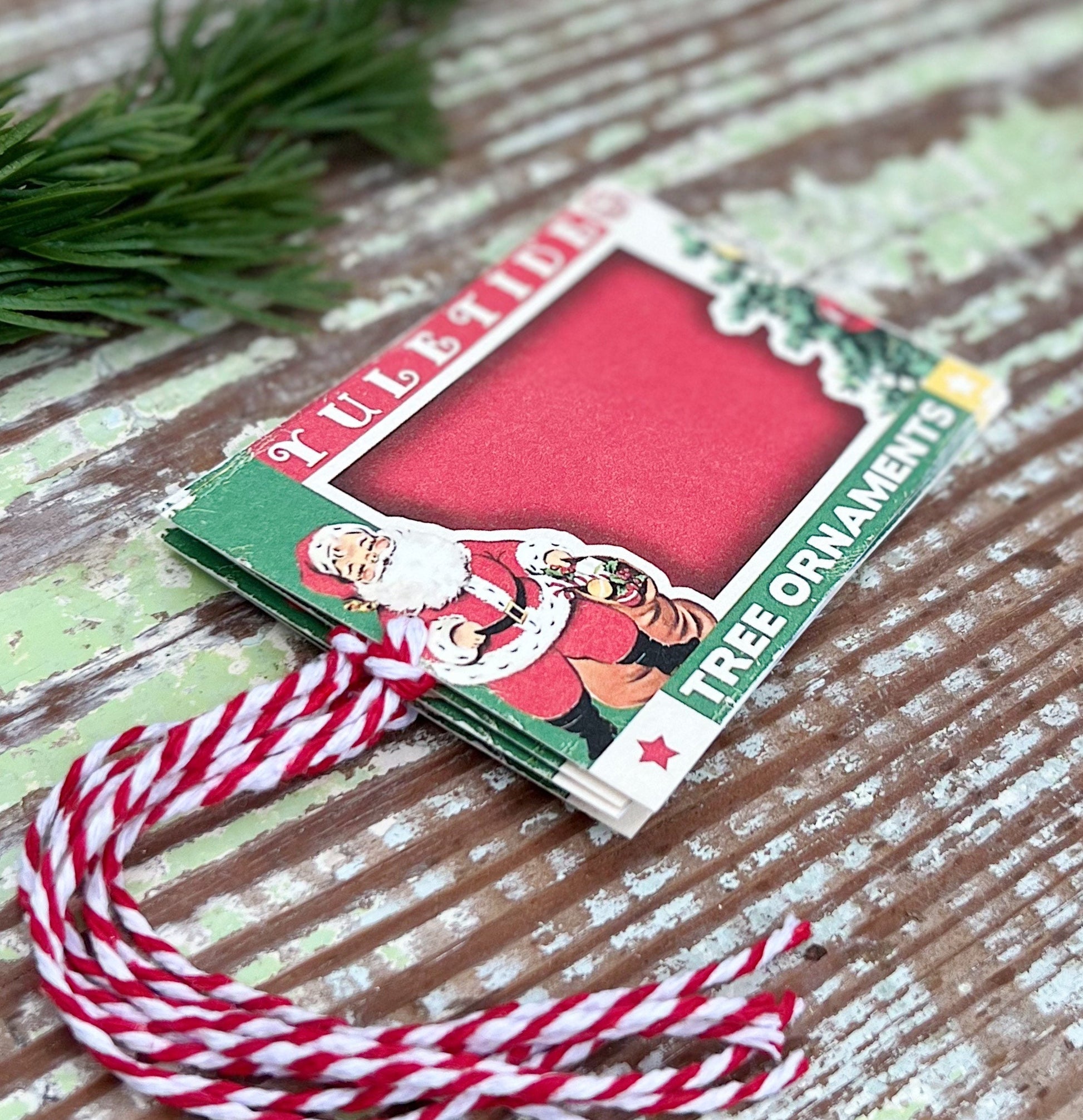 Christmas GIFT TAGS Santa YULETIDE Tree Ornaments Vintage Retro Farmhouse Decor Gift Wrap Primitive Christmas Favor