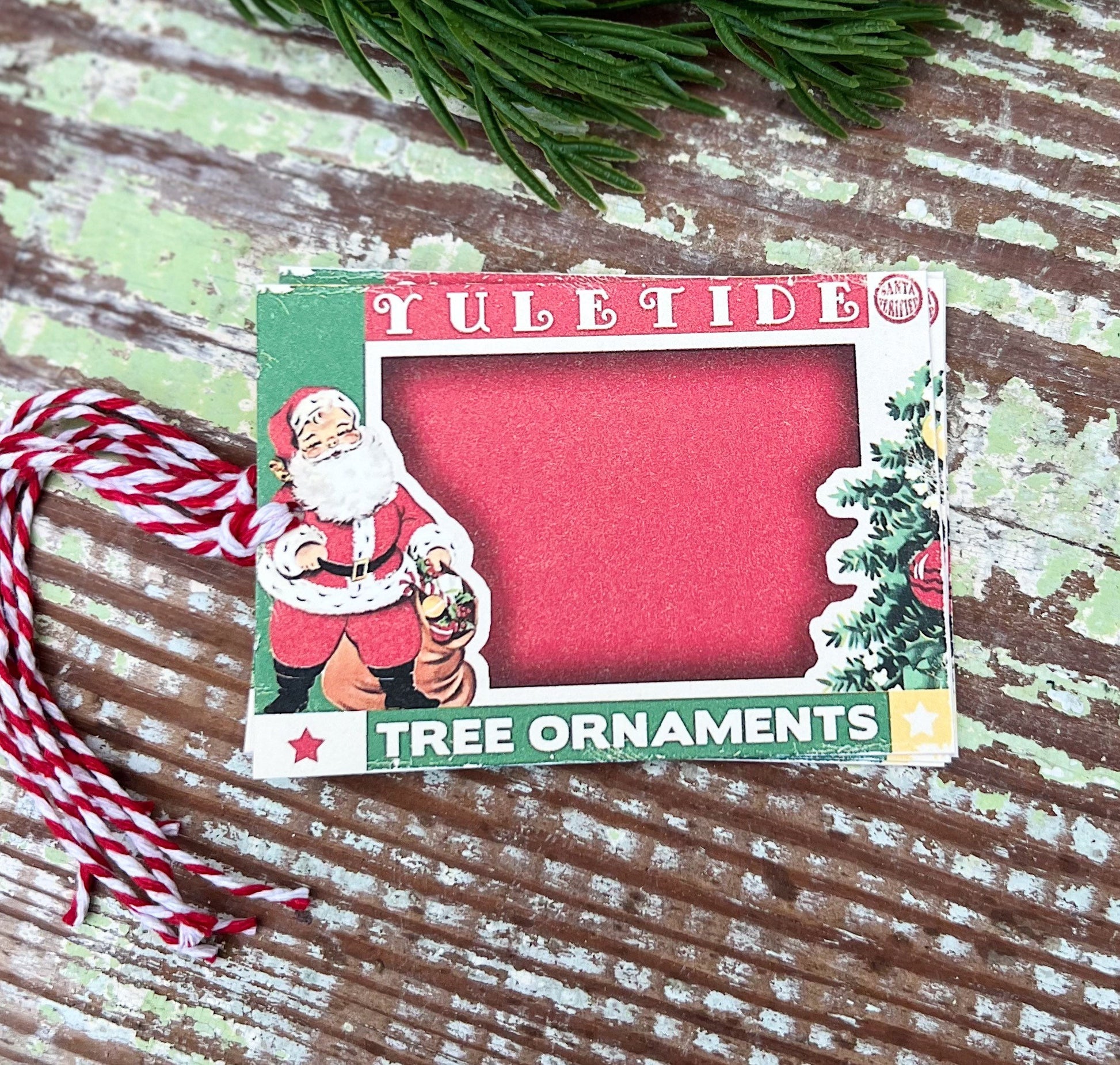 Christmas GIFT TAGS Santa YULETIDE Tree Ornaments Vintage Retro Farmhouse Decor Gift Wrap Primitive Christmas Favor