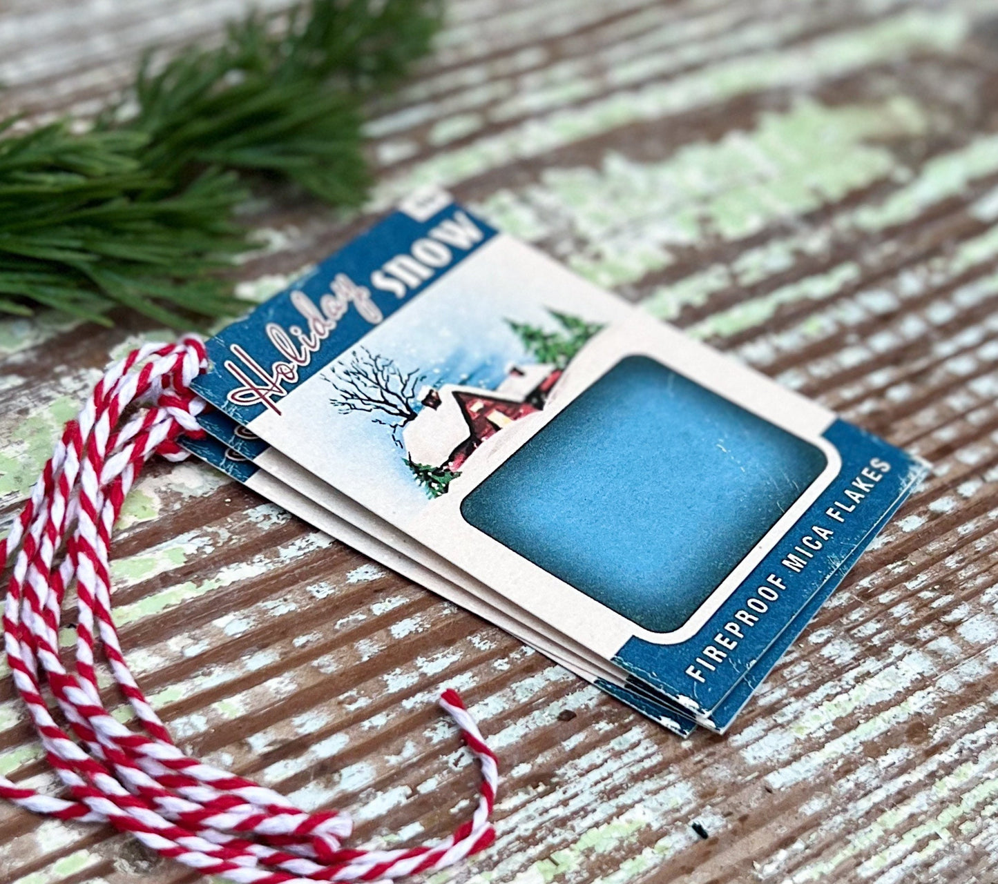 Christmas Gift Tags HOLIDAY SNOW Vintage Retro Farmhouse Decor Gift Wrap Primitive Christmas Favor Mica