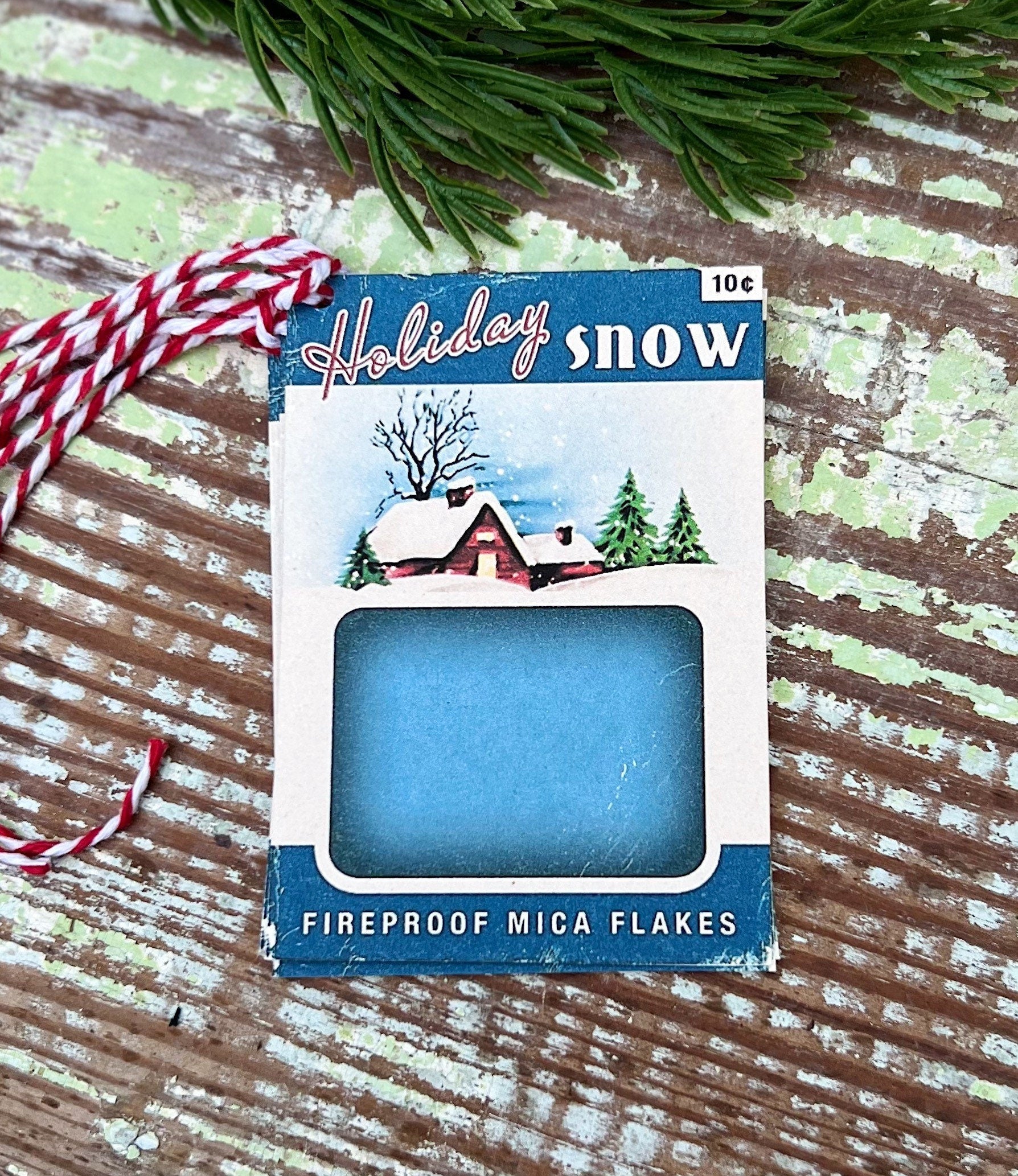 Christmas Gift Tags HOLIDAY SNOW Vintage Retro Farmhouse Decor Gift Wrap Primitive Christmas Favor Mica