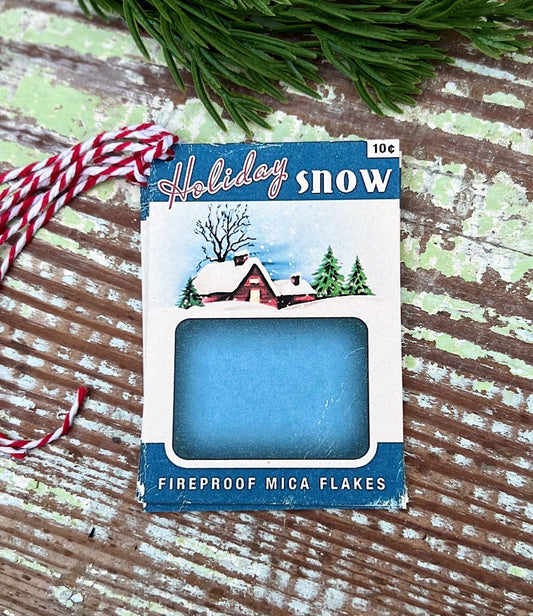 Christmas Gift Tags HOLIDAY SNOW Vintage Retro Farmhouse Decor Gift Wrap Primitive Christmas Favor Mica