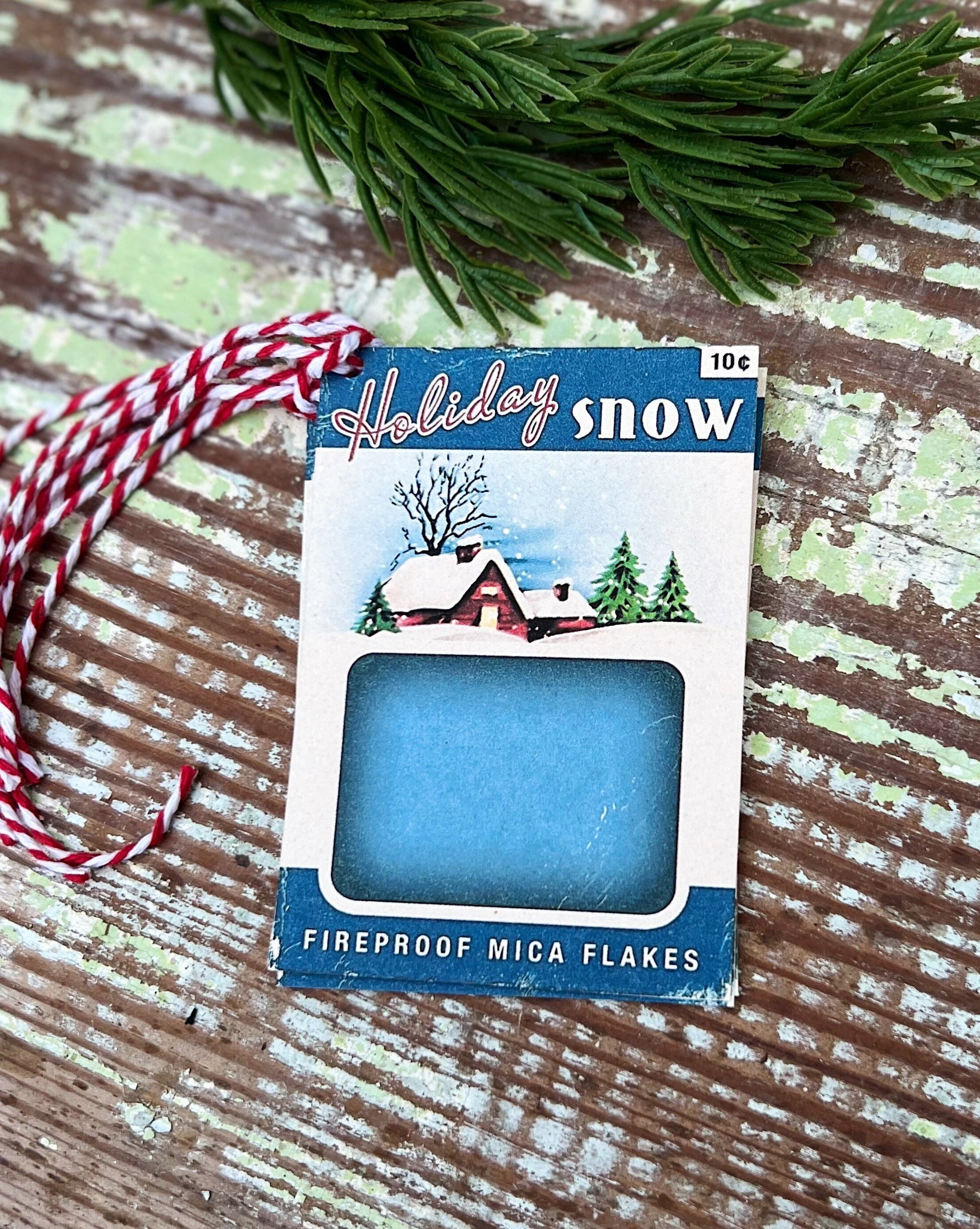 Christmas Gift Tags HOLIDAY SNOW Vintage Retro Farmhouse Decor Gift Wrap Primitive Christmas Favor Mica