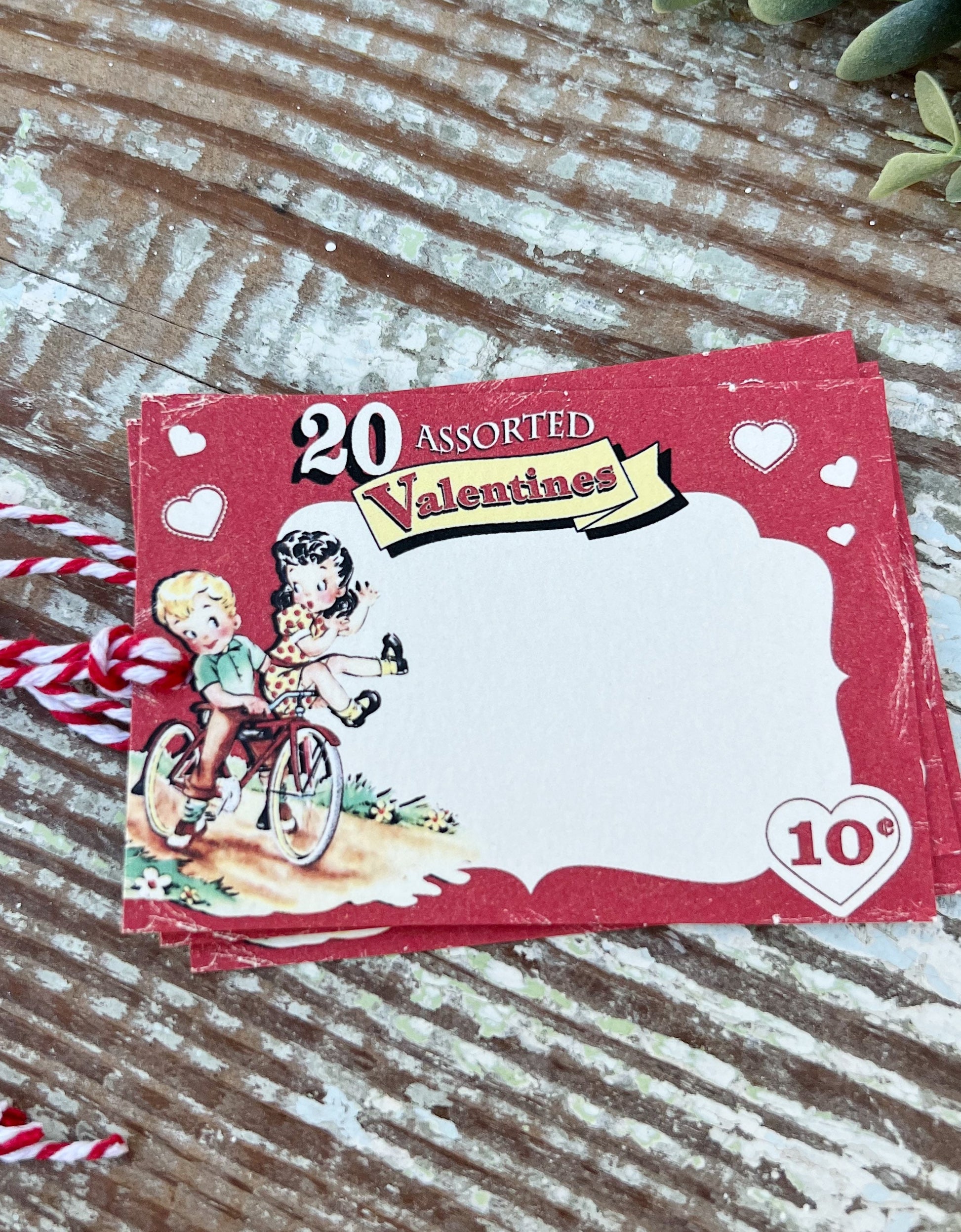 Valentine Retro Vintage Gift Tags Red Cards Farmhouse Decor Shabby Set Of 8 Kids