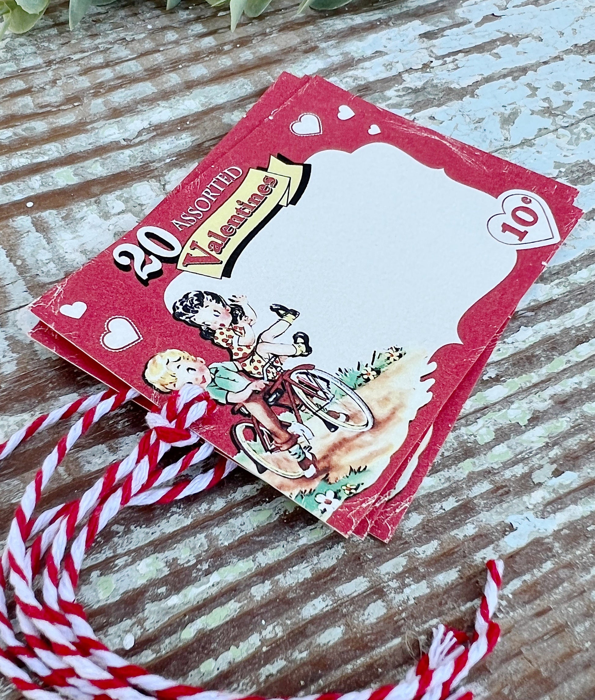 Valentine Retro Vintage Gift Tags Red Cards Farmhouse Decor Shabby Set Of 8 Kids