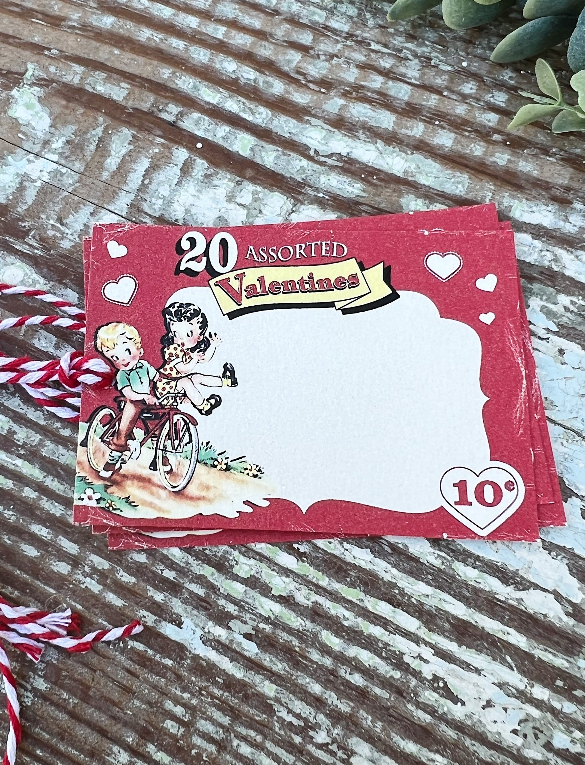 Valentine Retro Vintage Gift Tags Red Cards Farmhouse Decor Shabby Set Of 8 Kids