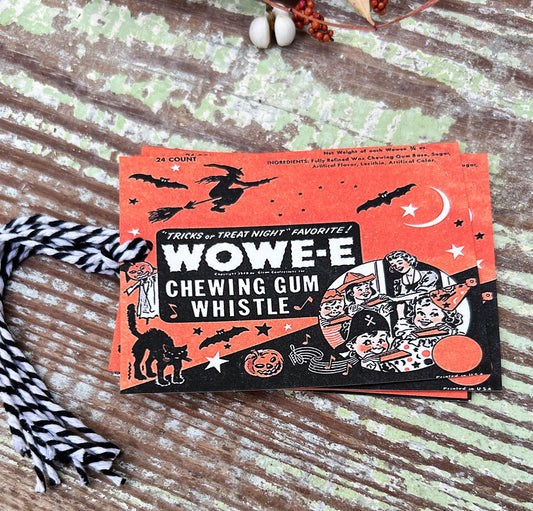 HALLOWEEN WHISTLE Retro Gift Tags Vintage Orange Farmhouse Decor Grungy Party Favor Vintage Halloween Card Fall