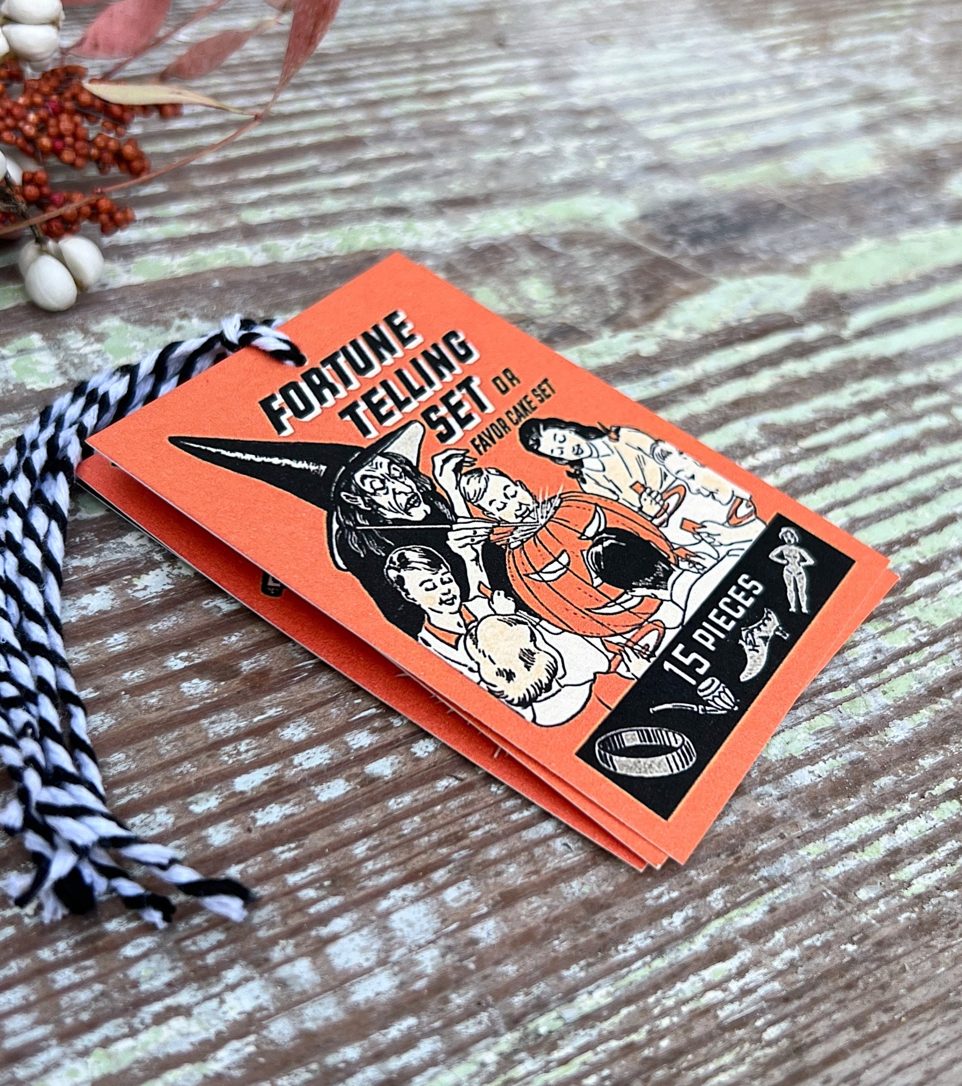 HALLOWEEN CAKE SET Retro Gift Tags Vintage Orange Farmhouse Decor Grungy Party Favor Vintage Halloween Card Fall
