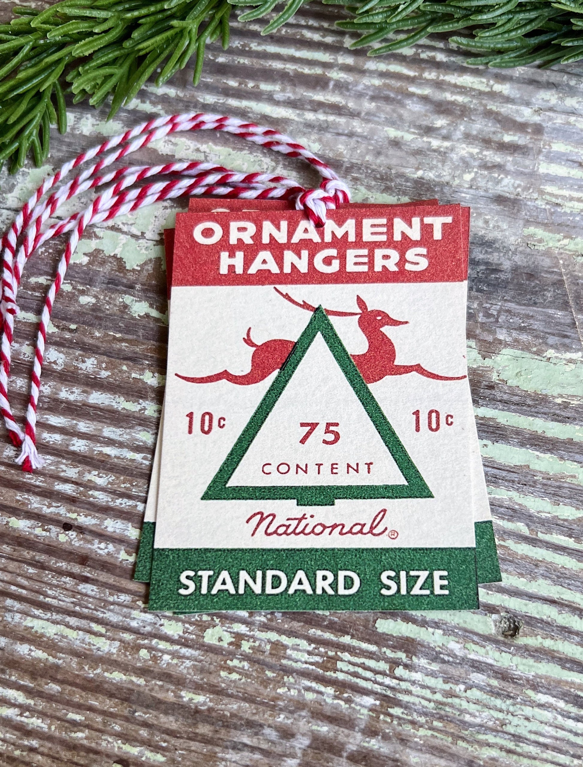 Christmas GIFT TAGS REINDEER Ornament Hanger Vintage Retro Farmhouse Decor Gift Wrap Primitive Christmas Favor