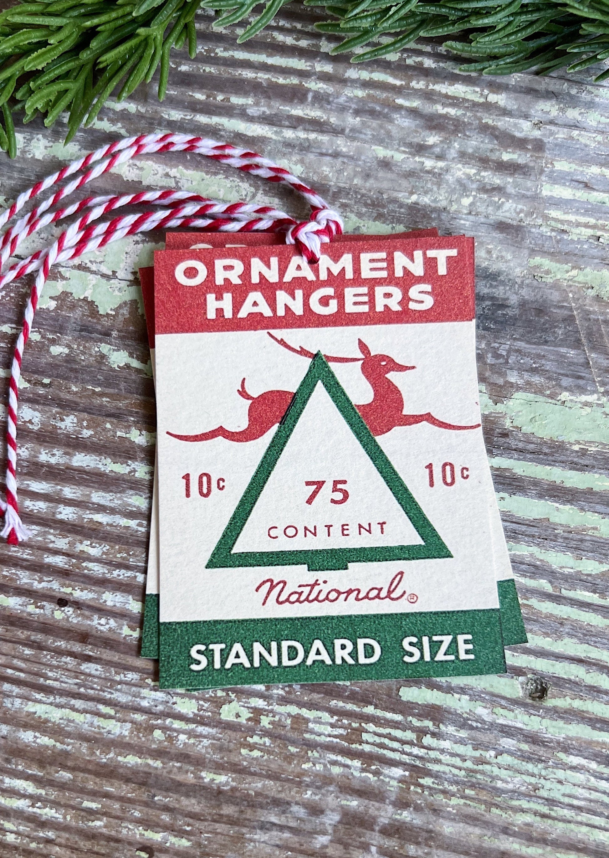 Christmas GIFT TAGS REINDEER Ornament Hanger Vintage Retro Farmhouse Decor Gift Wrap Primitive Christmas Favor