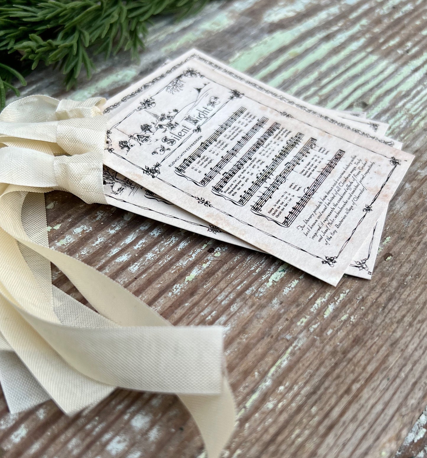 Christmas Carol Vintage Sheet Music Gift Tags Hymn Farmhouse Primitive Decor Gift Wrap