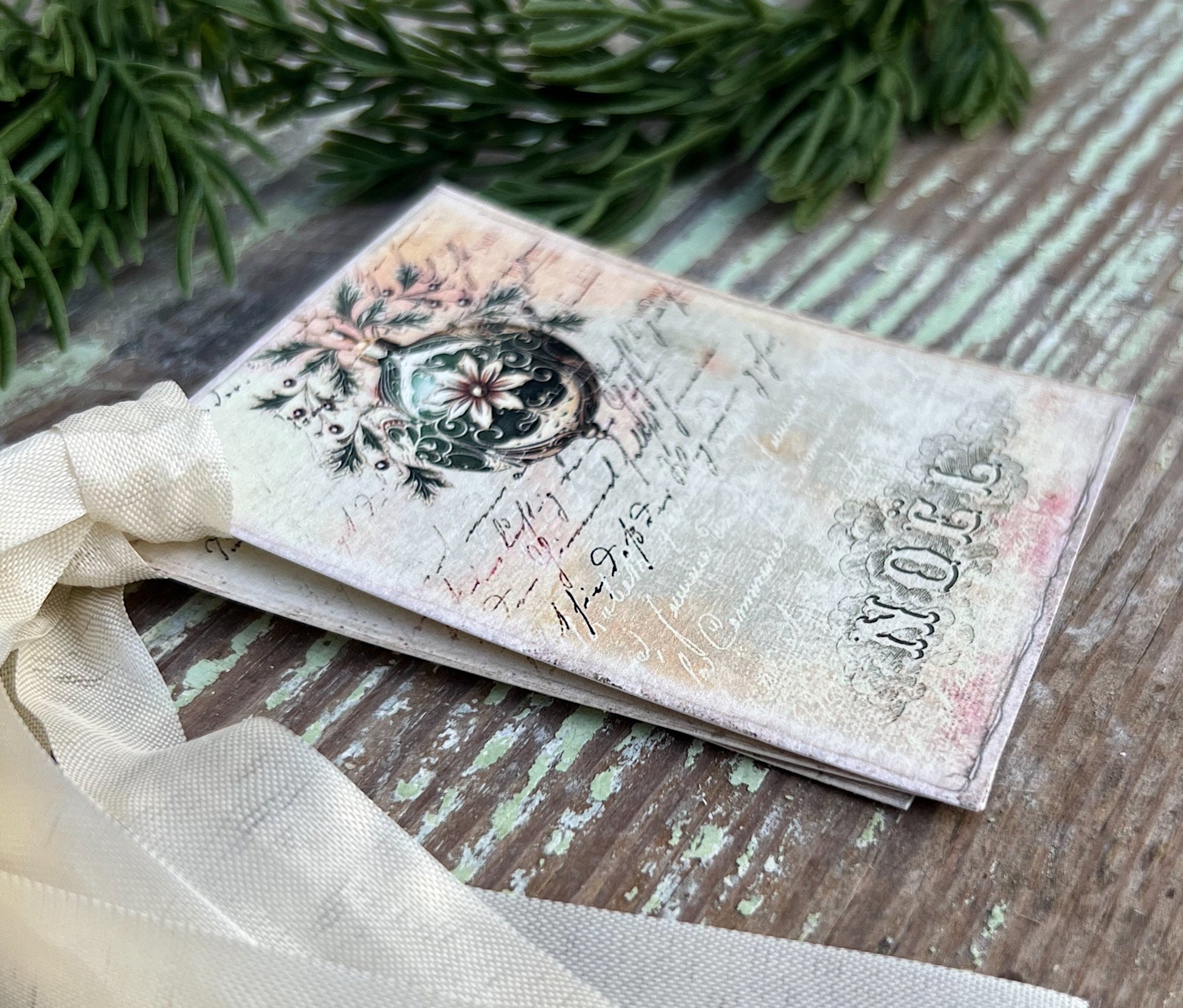 Christmas Vintage Gift Tags NOEL ORNAMENT Farmhouse Christmas Decor Card French Shabby Gift Wrap