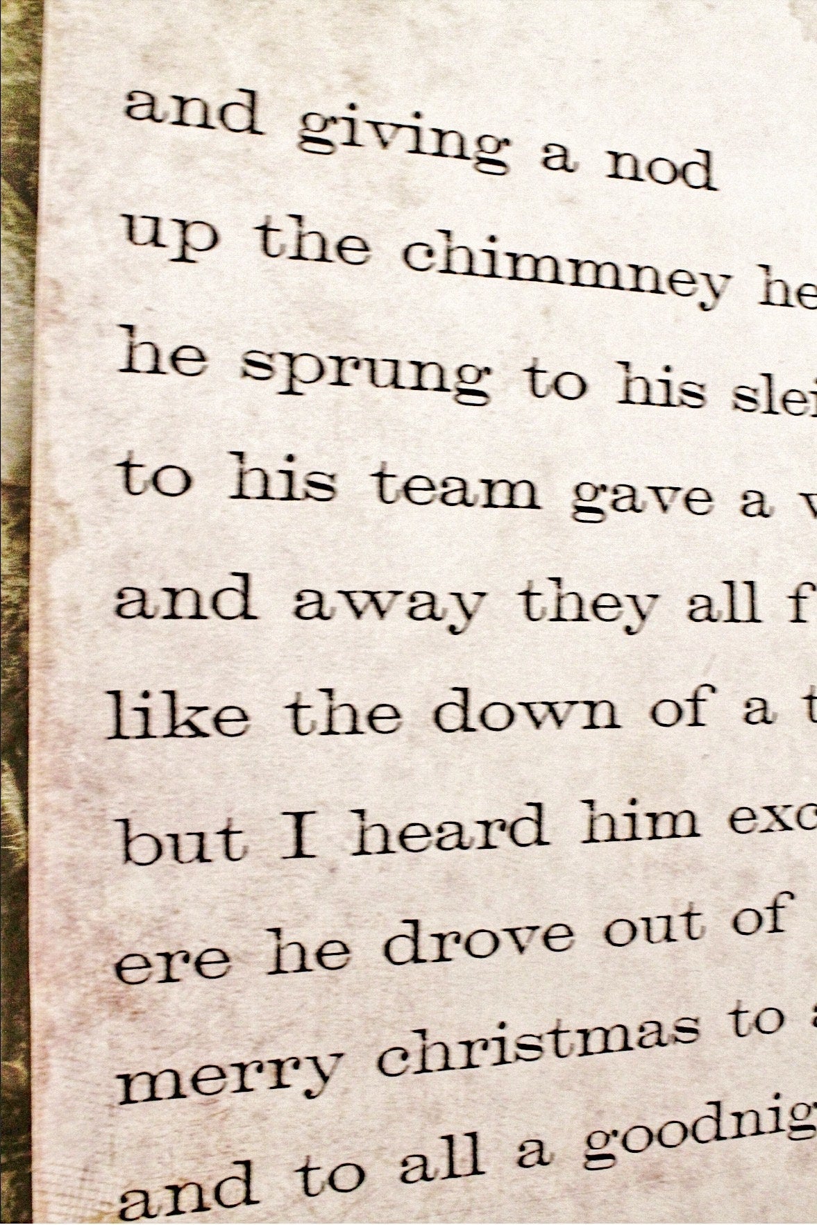 Twas The NIGHT BEFORE CHRISTMAS Sign Vintage Christmas Wood Sign Large Poster Mounted Farmhouse Christmas Decor Book Page Wall