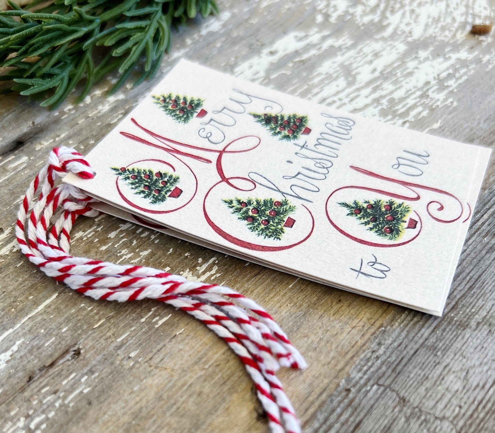Merry Christmas Gift Tags Vintage Retro Farmhouse Decor Gift Wrap Primitive Christmas Favor