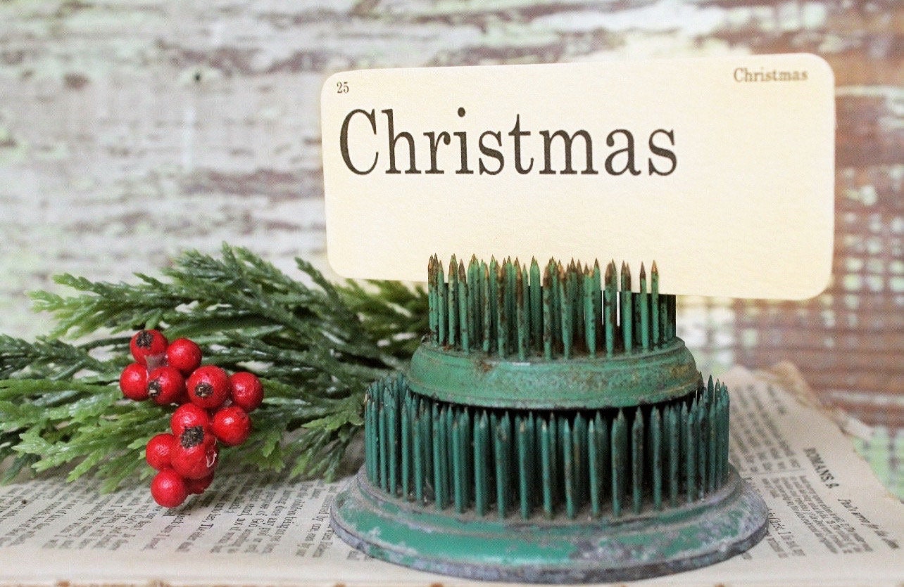 CHRISTMAS Flash Cards Gift Tags Set Of 10 Vintage Flashcard Farmhouse Decor Primitive Christmas LIMITED ADDITION