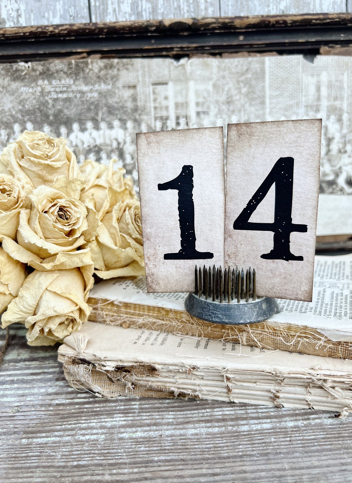 VALENTINE Number 14 Card Set Farmhouse Decor Church Board Hymn