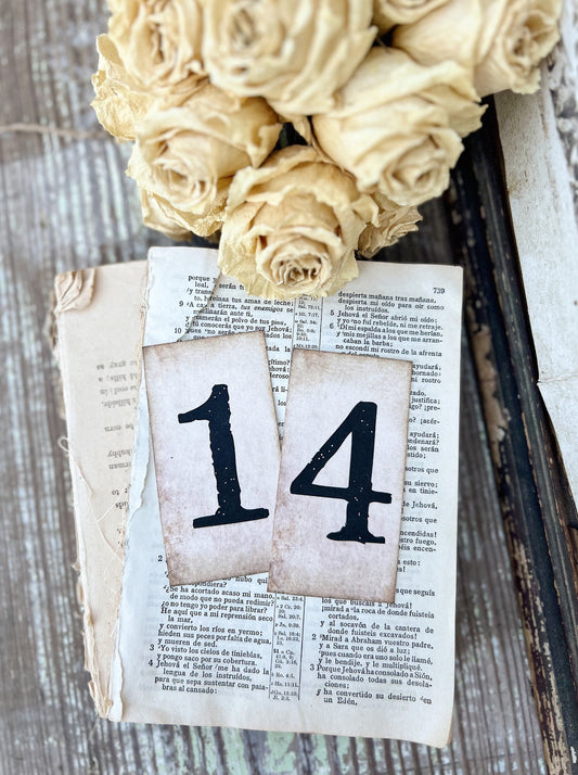VALENTINE Number 14 Card Set Farmhouse Decor Church Board Hymn