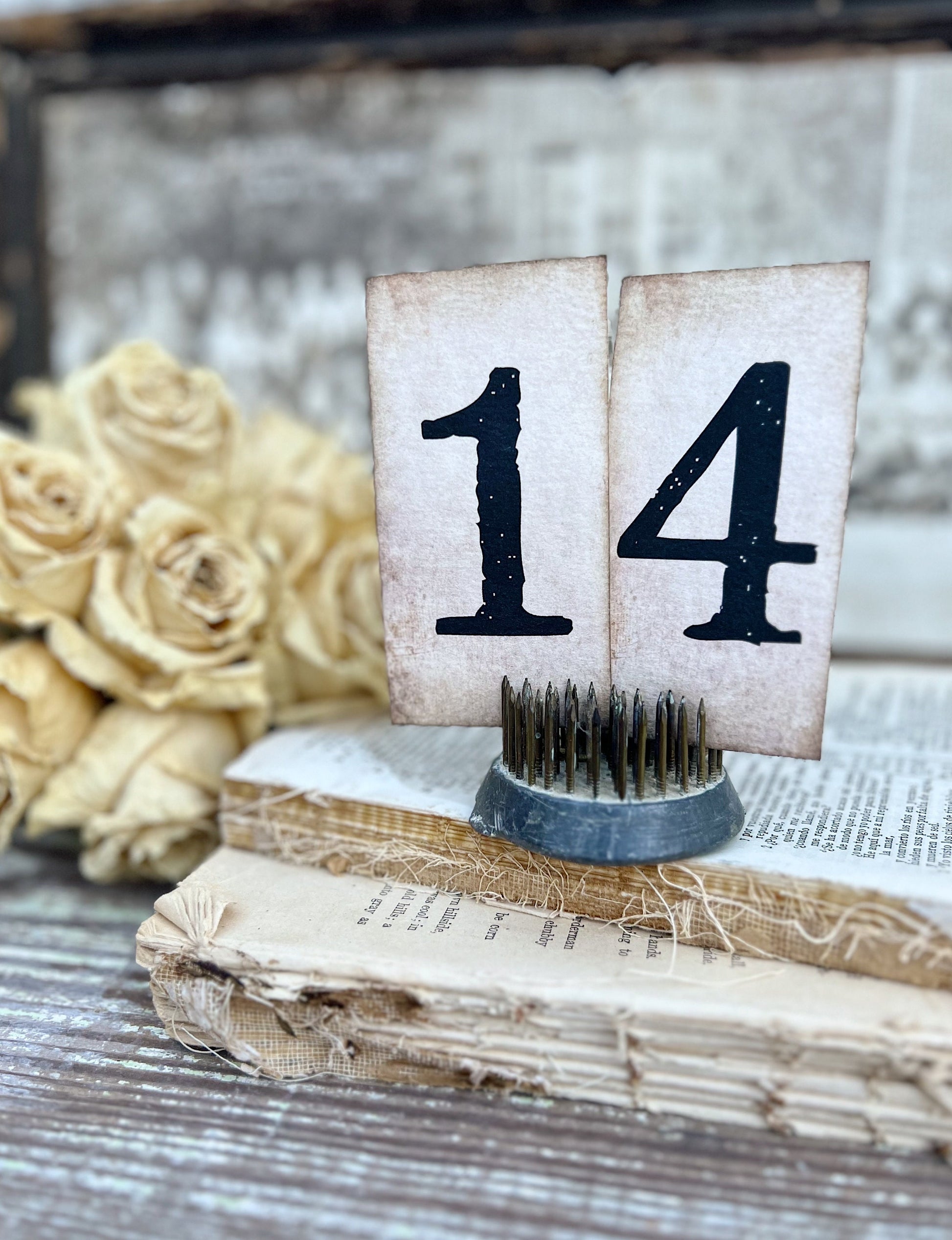 VALENTINE Number 14 Card Set Farmhouse Decor Church Board Hymn