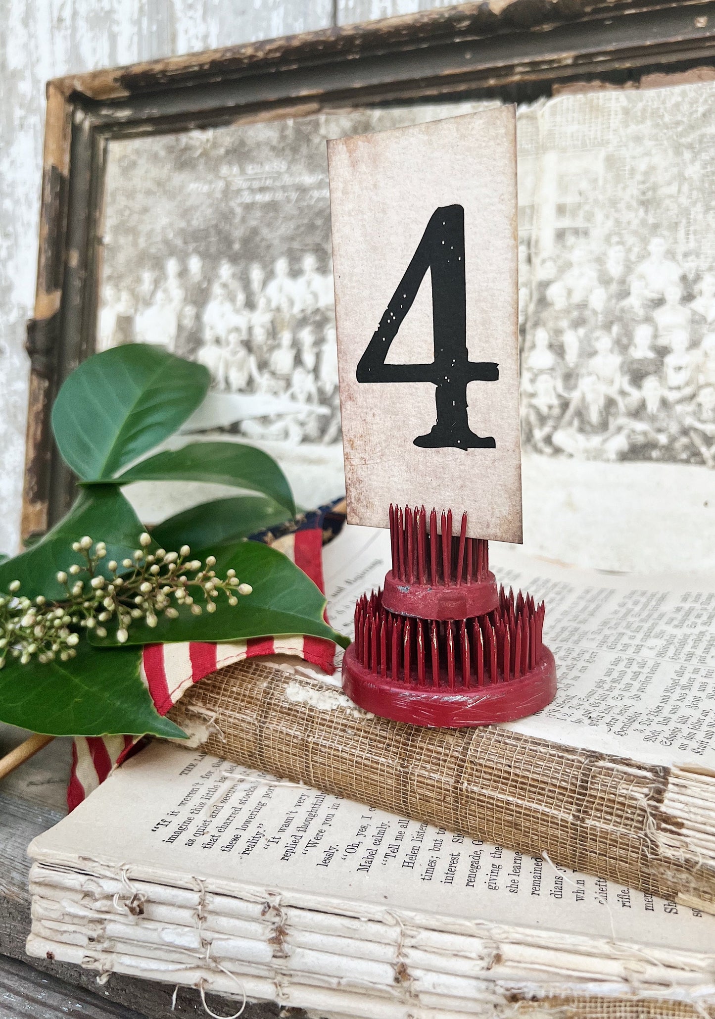 PATRIOTIC 4 July Number Card Farmhouse Decor Church Board Hymn Americana Decor