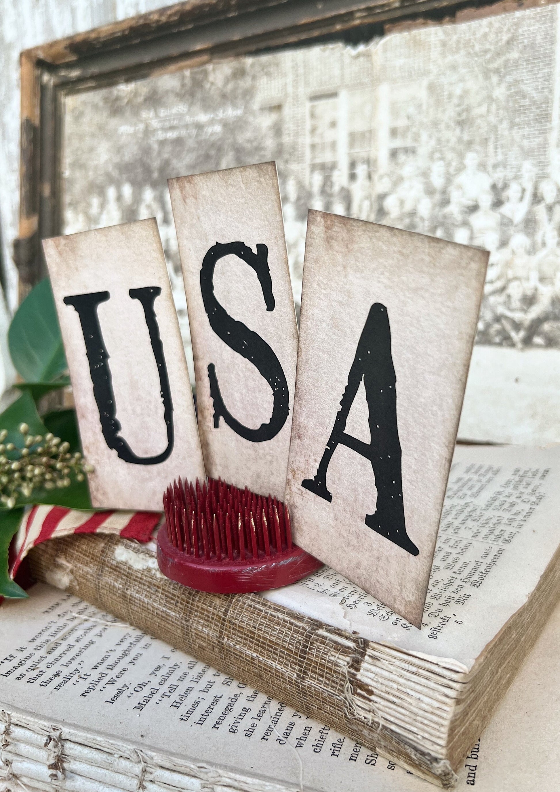 Patriotic USA Card Set Farmhouse Decor Church Board Hymn AMERICANA Decor Fourth July
