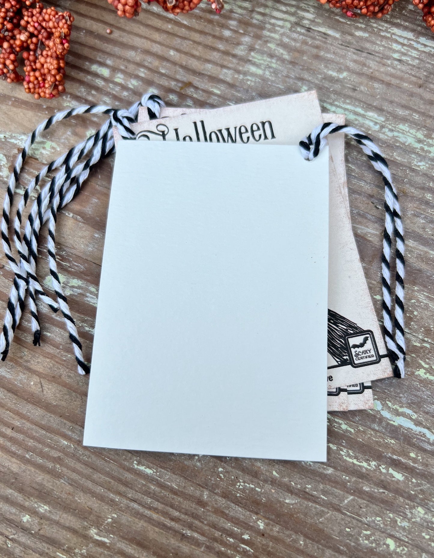 HALLOWEEN FUN WITCH Retro Gift Tags Vintage Orange Farmhouse Decor Grungy Party Favor Vintage Halloween Card