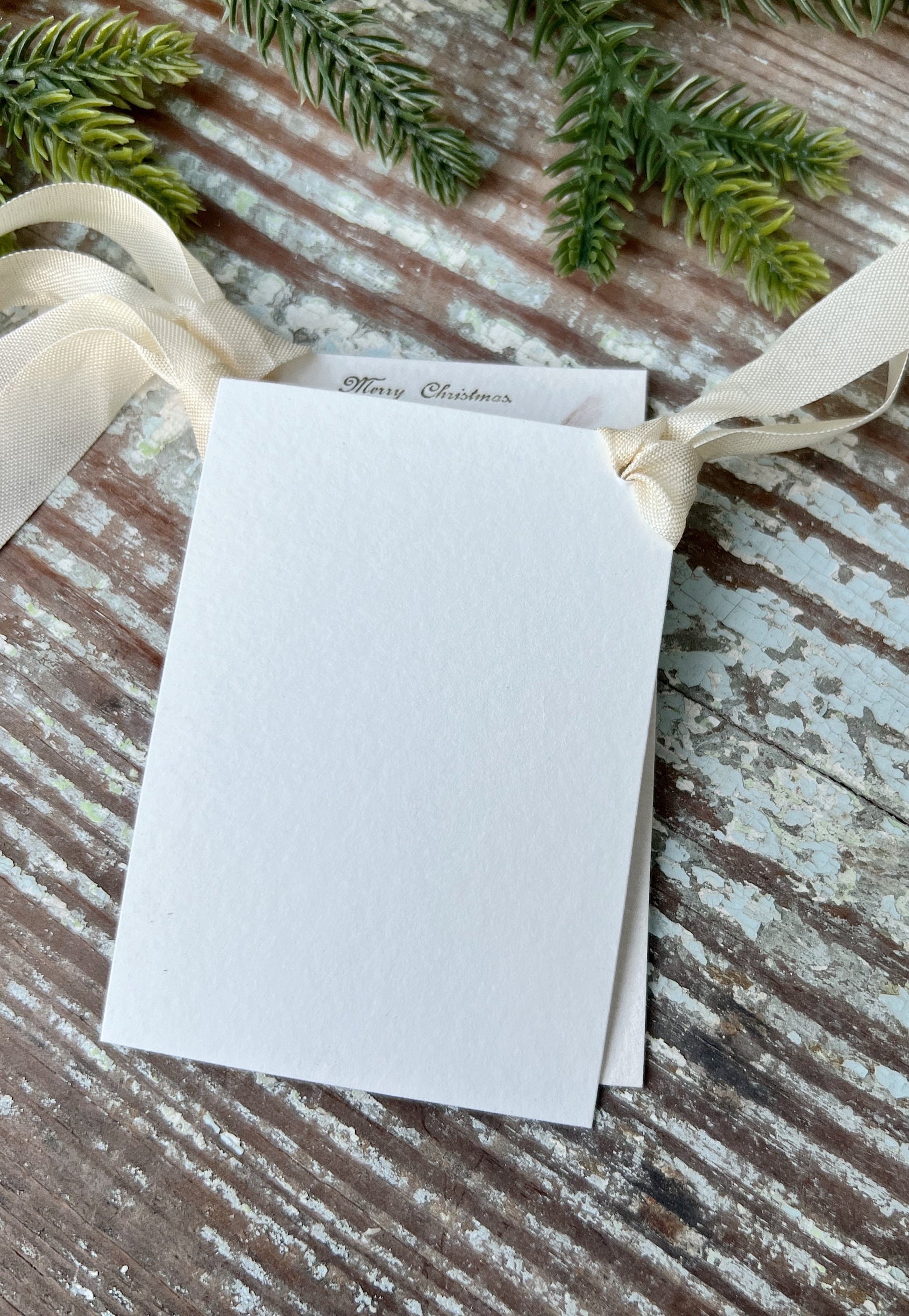 ANGEL Merry Christmas Gift Tags Vintage Bell Farmhouse Decor Card French Shabby Gift Wrap Christmas Tree Ornament