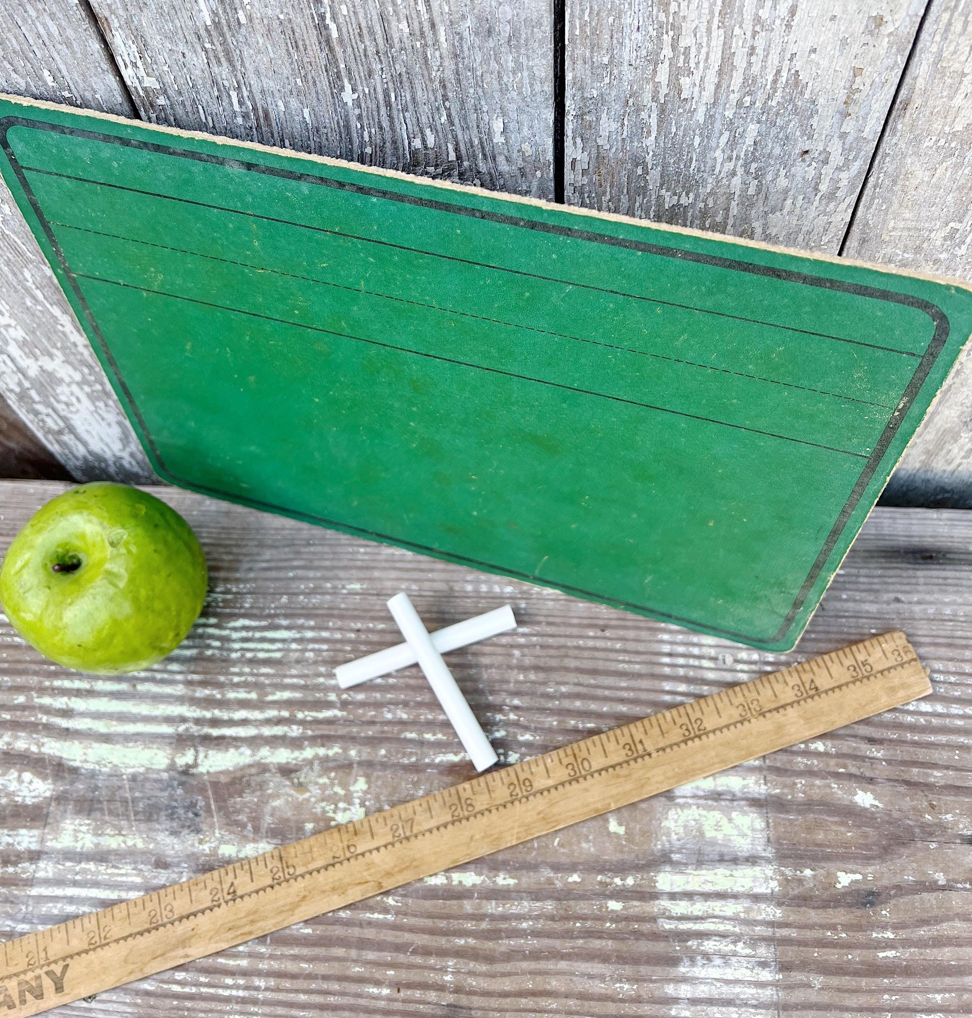 Vintage Chalkboard GREEN Farmhouse School Decor Primitive Fall Back To School