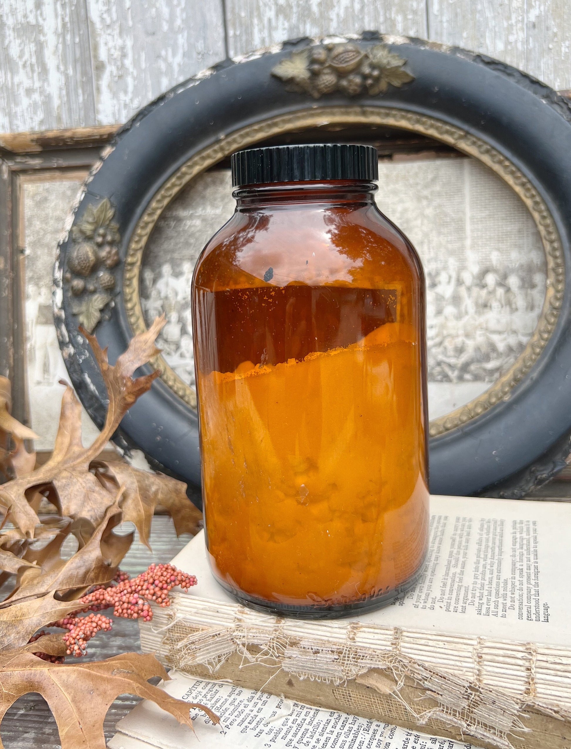 Antique Apothecary Amber Brown Glass Bottle 1 lb. MALLINCKRODT Pharmacy AMMONIUM CHLORIDE Industrial Decor Industrial Salvage
