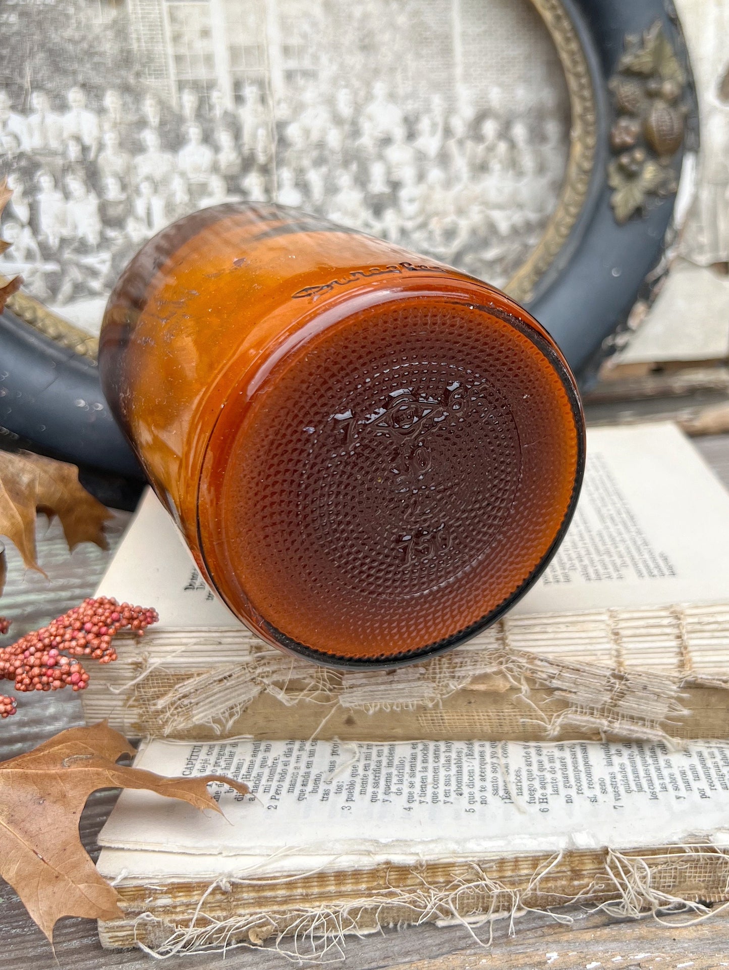 Antique Apothecary Amber Brown Glass Bottle 1 lb. MALLINCKRODT Pharmacy AMMONIUM CHLORIDE Industrial Decor Industrial Salvage