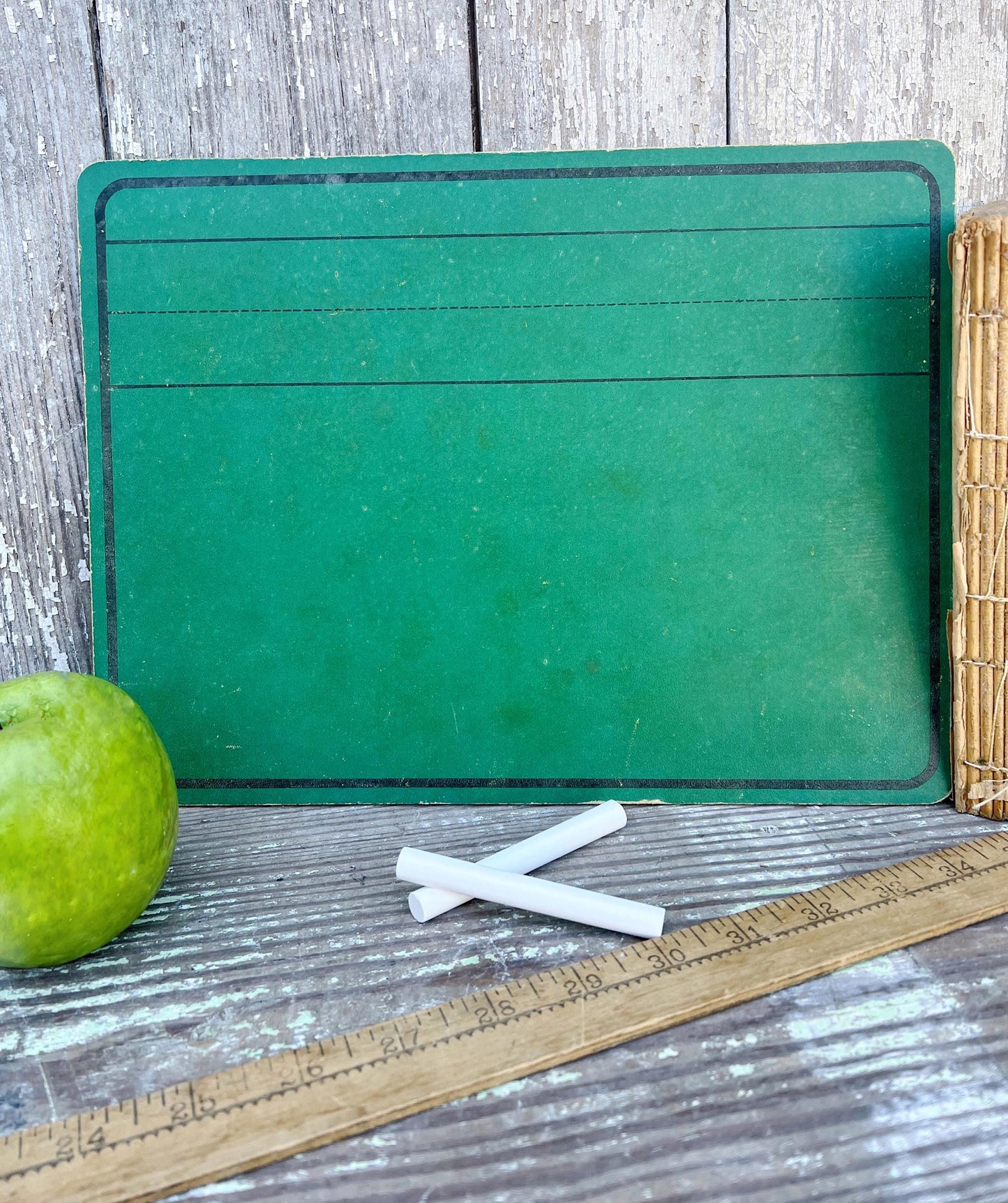 Vintage Chalkboard GREEN Farmhouse School Decor Primitive Fall Back To School
