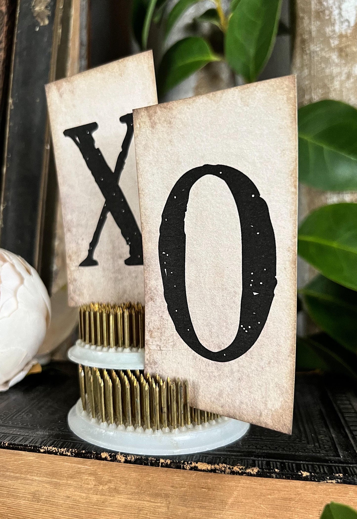 VALENTINE XO Letter Card Set Farmhouse Decor Church Board Hymn