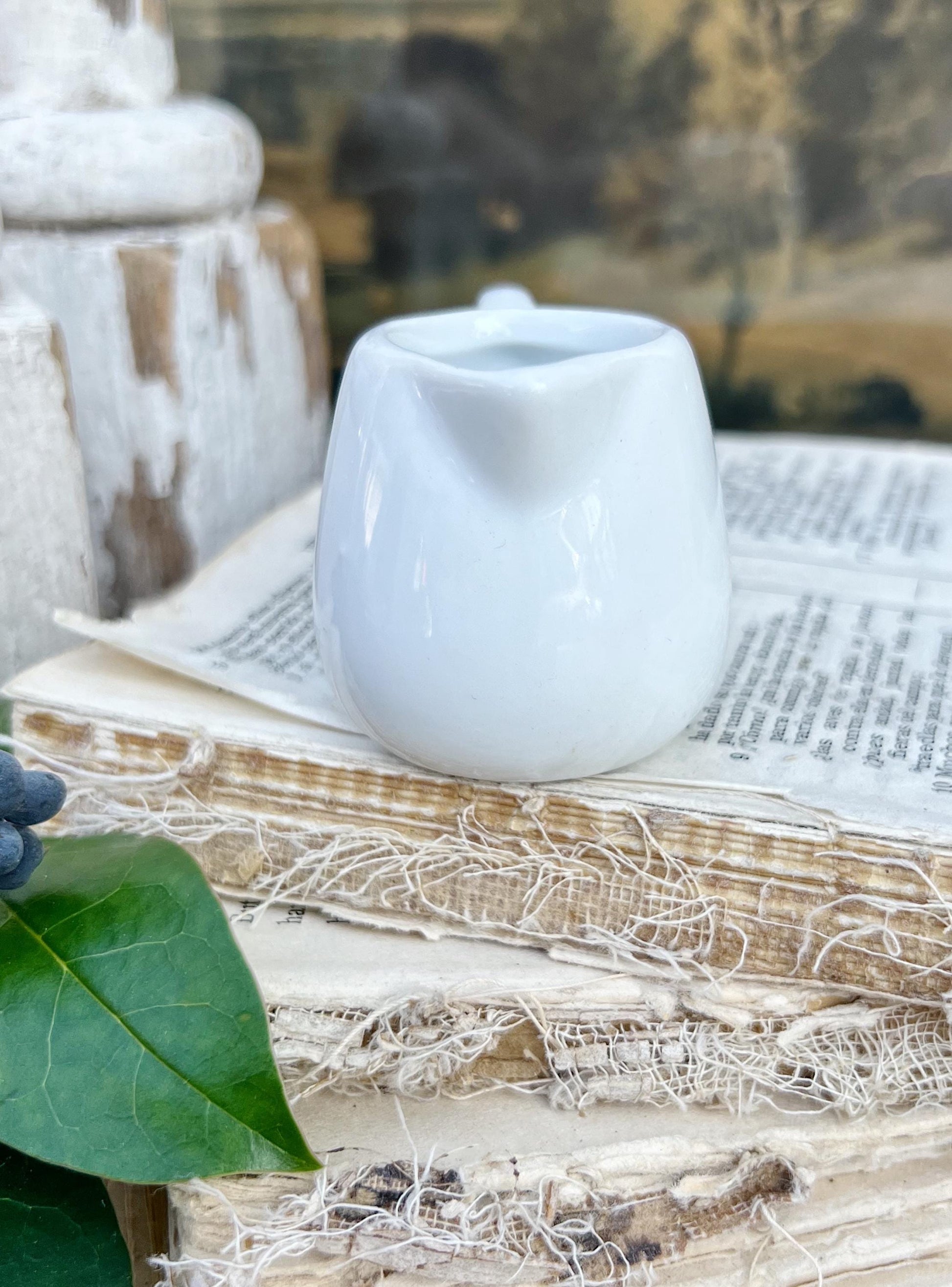 Vintage White Ironstone Creamer Pitcher Farmhouse Decor Restaurant China