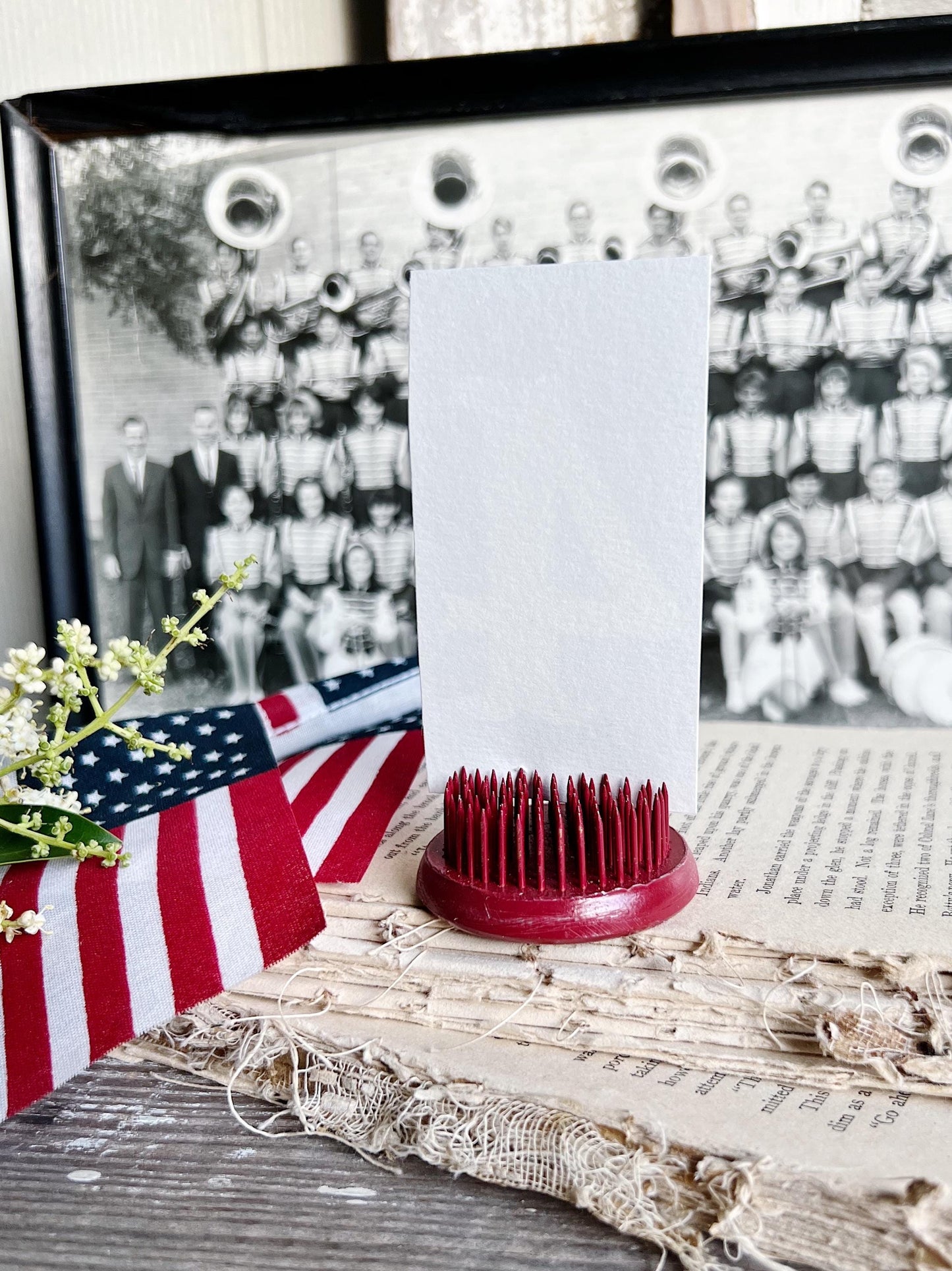 JULY 4 Number BLACK Card Sign Farmhouse Decor Cardstock Vintage Style Church Gothic Patriotic Americana