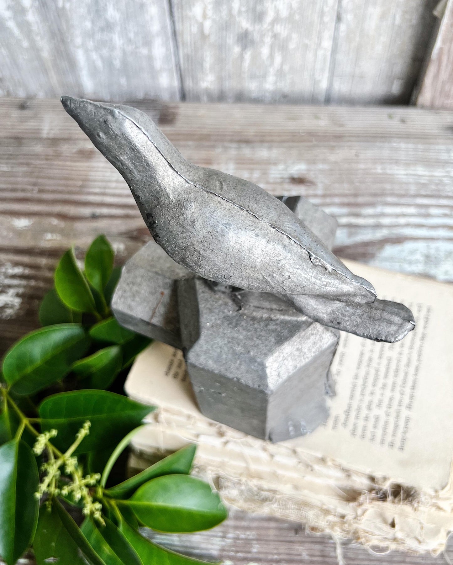 Antique BIRD Finial Cast Iron Metal Fence Cap Architectural Industrial Salvage Farmhouse Garden Decor