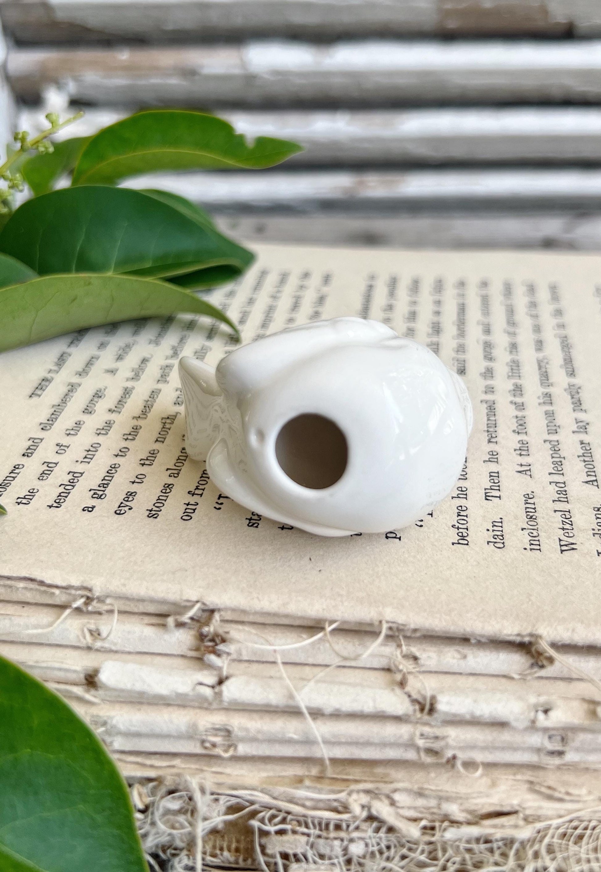 Vintage White Ironstone BIRD Figurine JAPAN Farmhouse Decor Garden