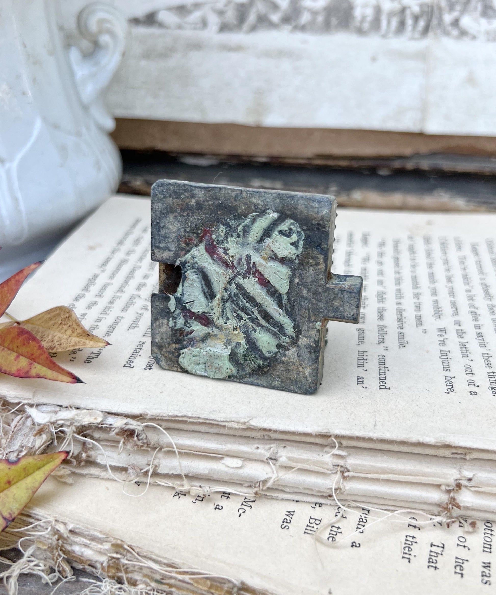 Vintage Metal Floral Frog SQUARE Flower Holder Farmhouse Decor Fixer Upper Decor