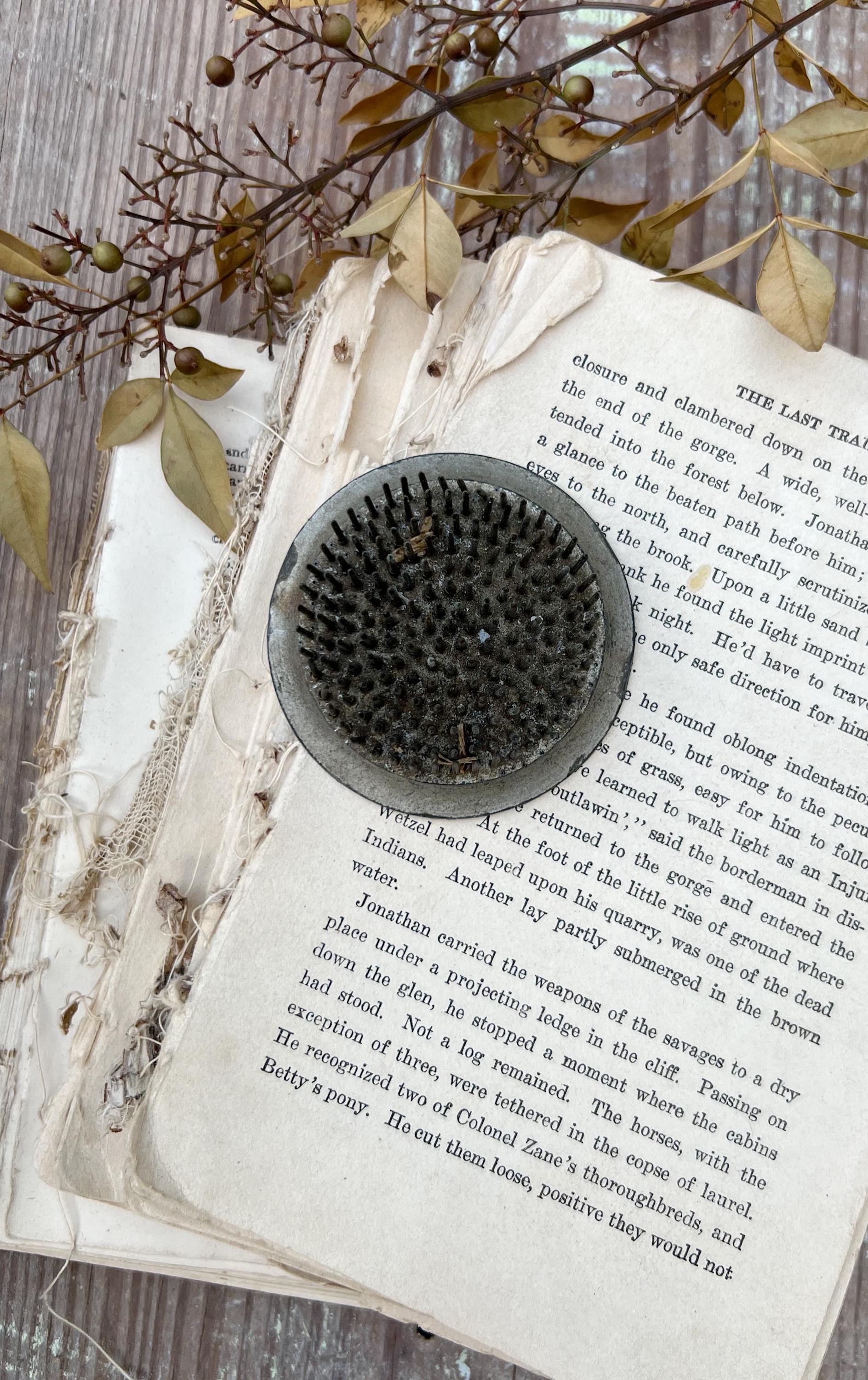 Vintage Floral Frog Large Antique Flower Spike Photo Display Farmhouse Decor Garden Industrial Salvage