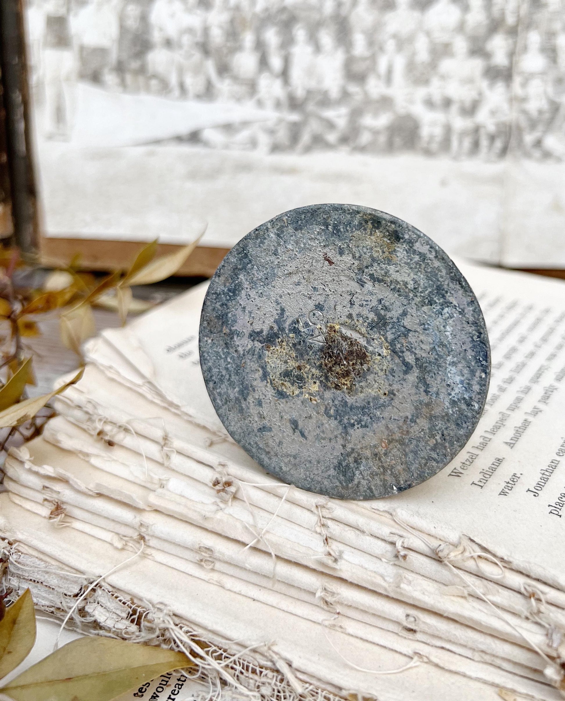 Vintage Floral Frog Large Antique Flower Spike Photo Display Farmhouse Decor Garden Industrial Salvage