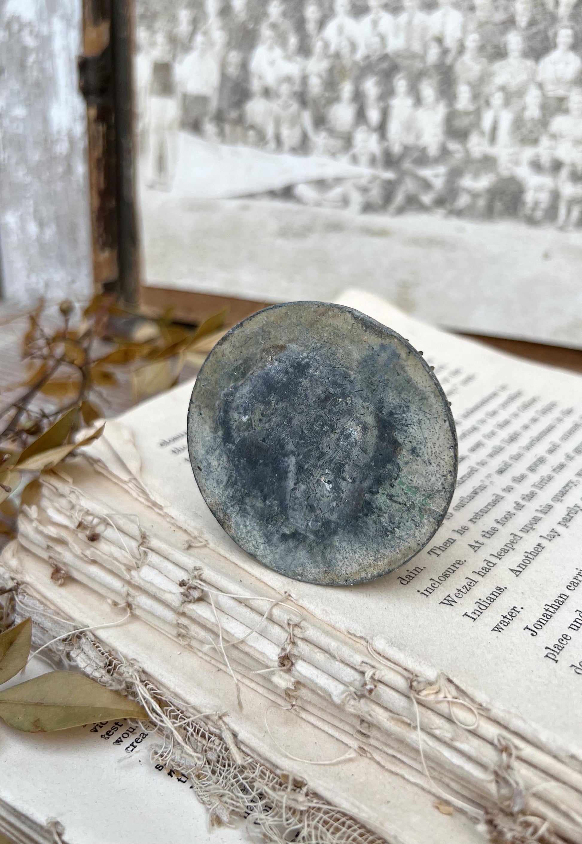 Vintage Floral Frog Large Antique Flower Spike Photo Display Farmhouse Decor Garden Industrial Salvage