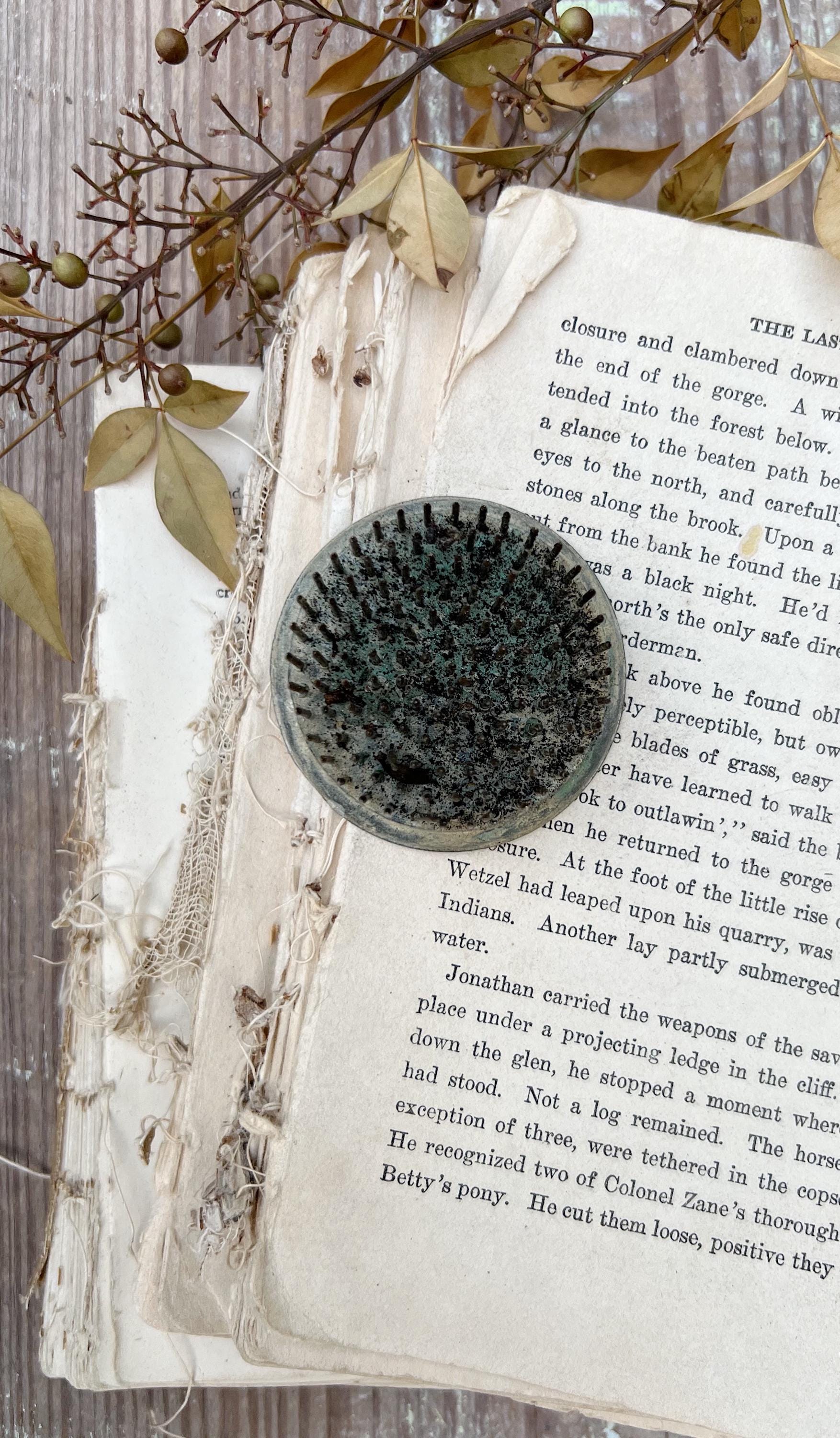 Vintage Floral Frog Large Antique Flower Spike Photo Display Farmhouse Decor Garden Industrial Salvage