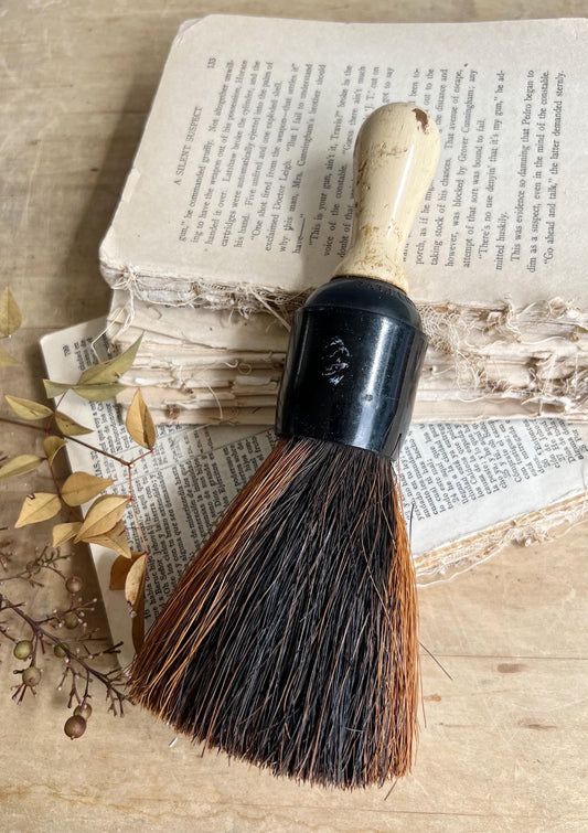 Vintage Whisk Broom Black Chippy Wood Handle Straw Brush Primitive Farmhouse Decor