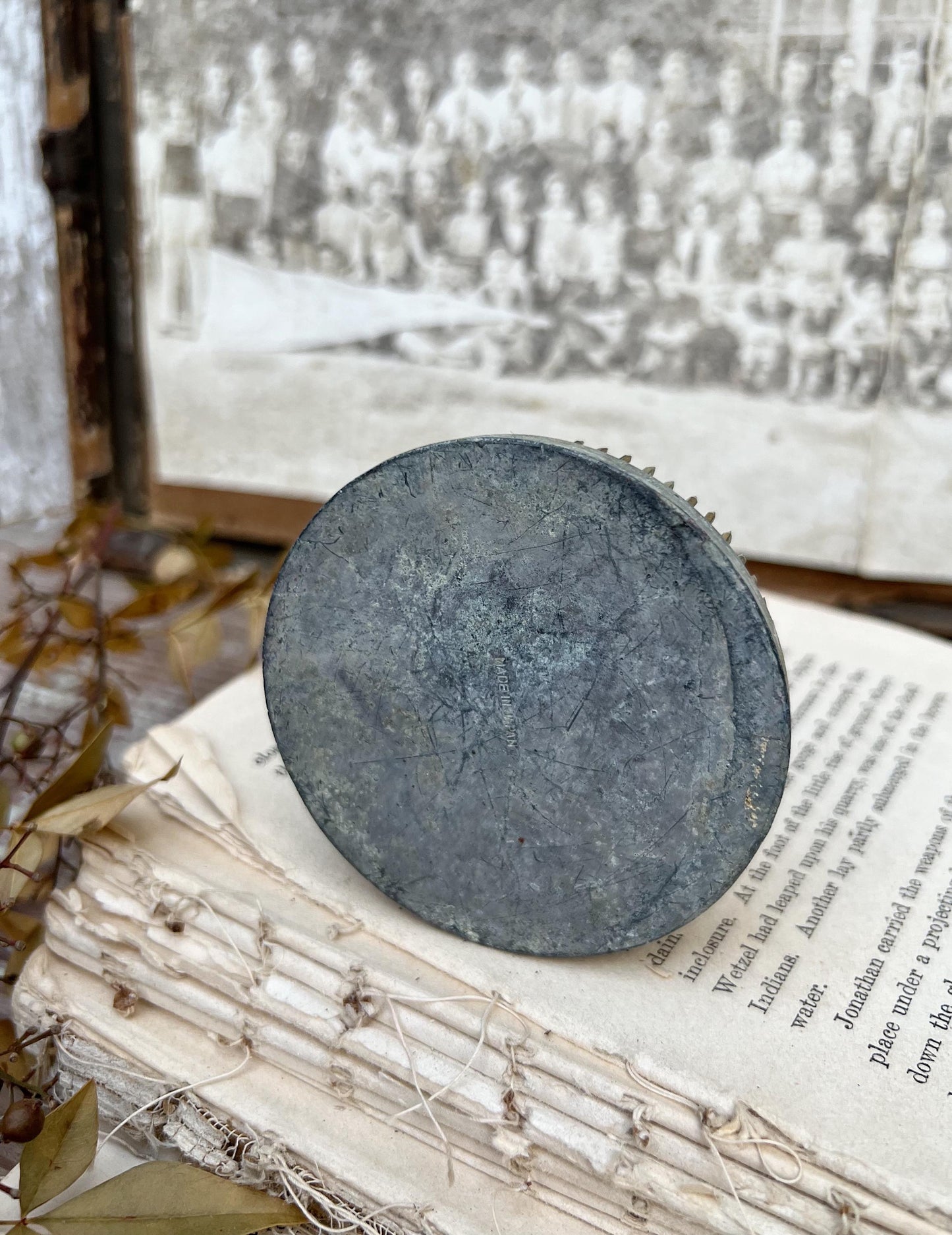 Vintage Floral Frog Large Antique Flower Spike Photo Display Farmhouse Decor Garden Industrial Salvage