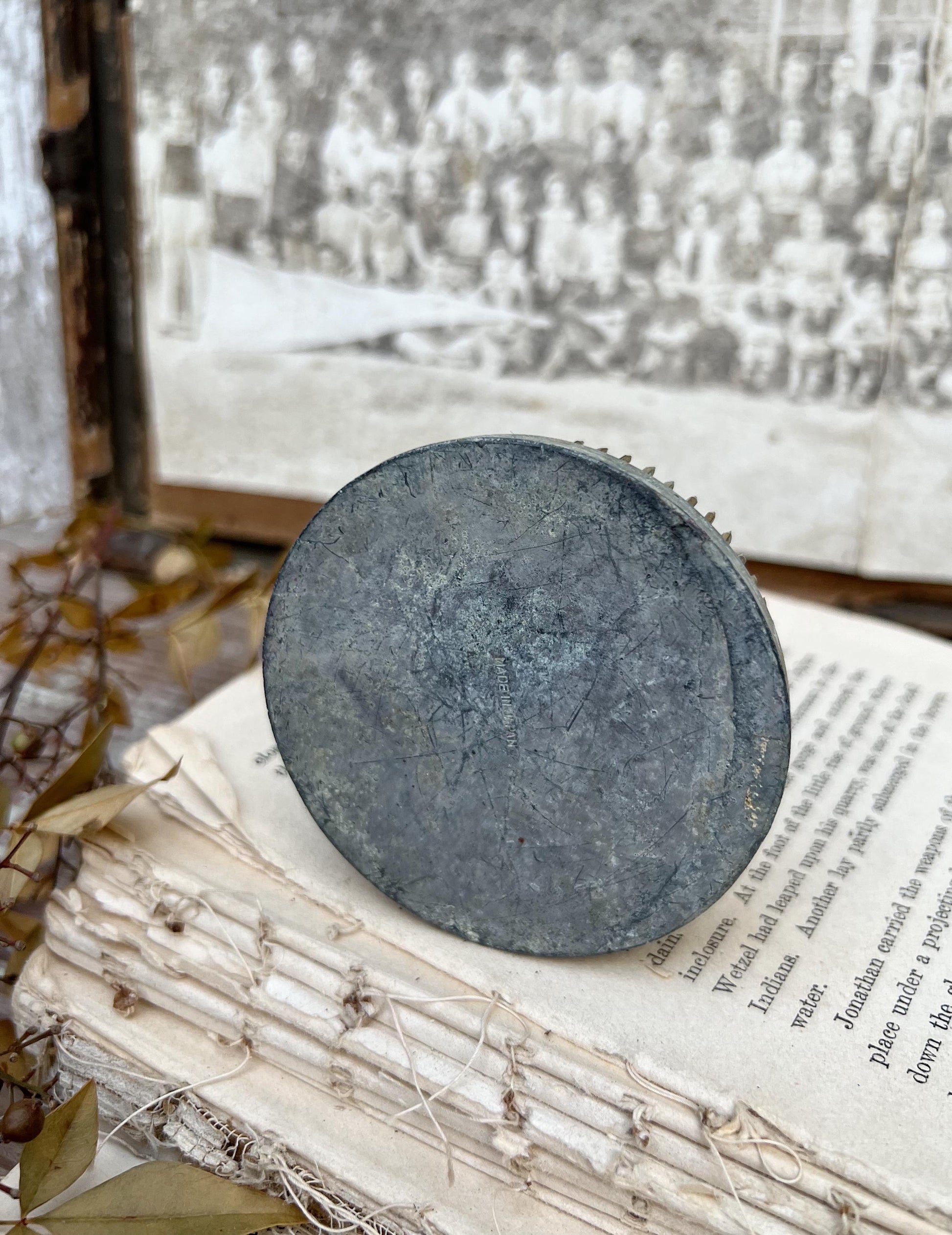 Vintage Floral Frog Large Antique Flower Spike Photo Display Farmhouse Decor Garden Industrial Salvage