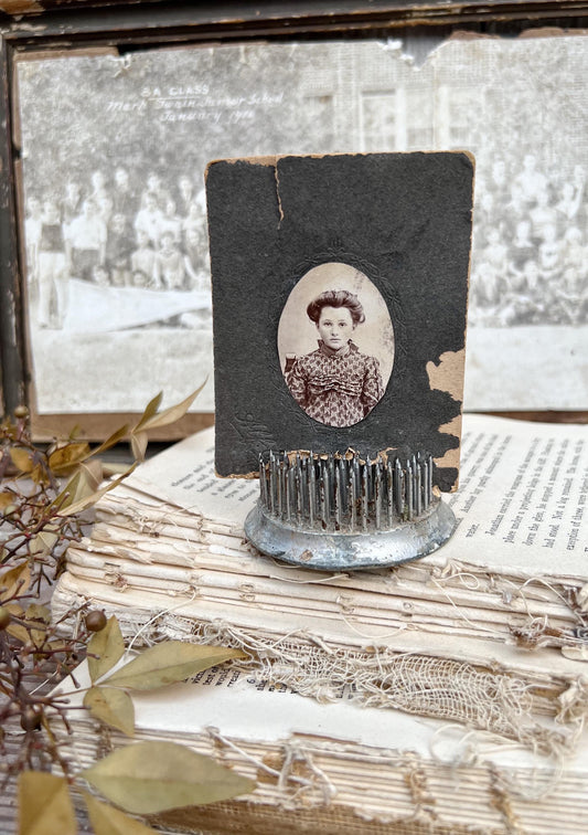 Vintage Floral Frog Large Antique Flower Spike Photo Display Farmhouse Decor Garden Industrial Salvage