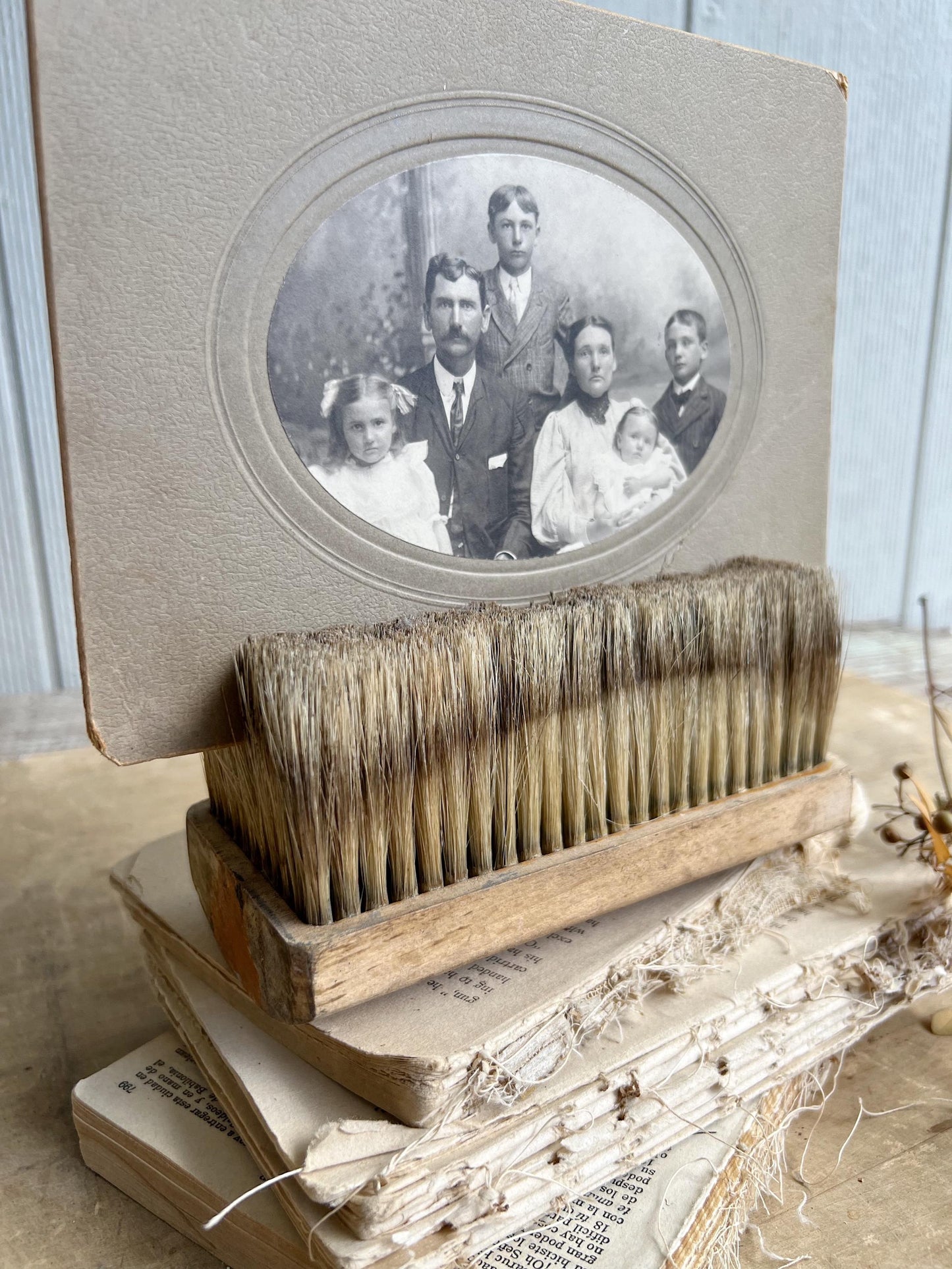 Vintage Brush Broom Wood Handle Farmhouse Decor Industrial Salvage