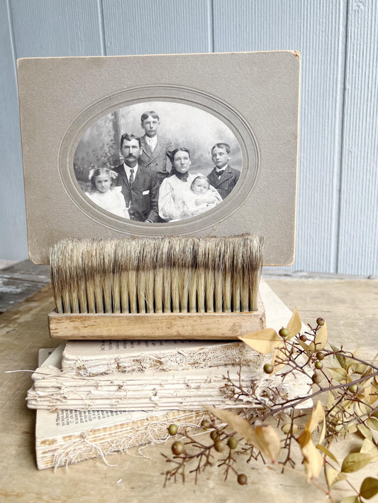 Vintage Brush Broom Wood Handle Farmhouse Decor Industrial Salvage