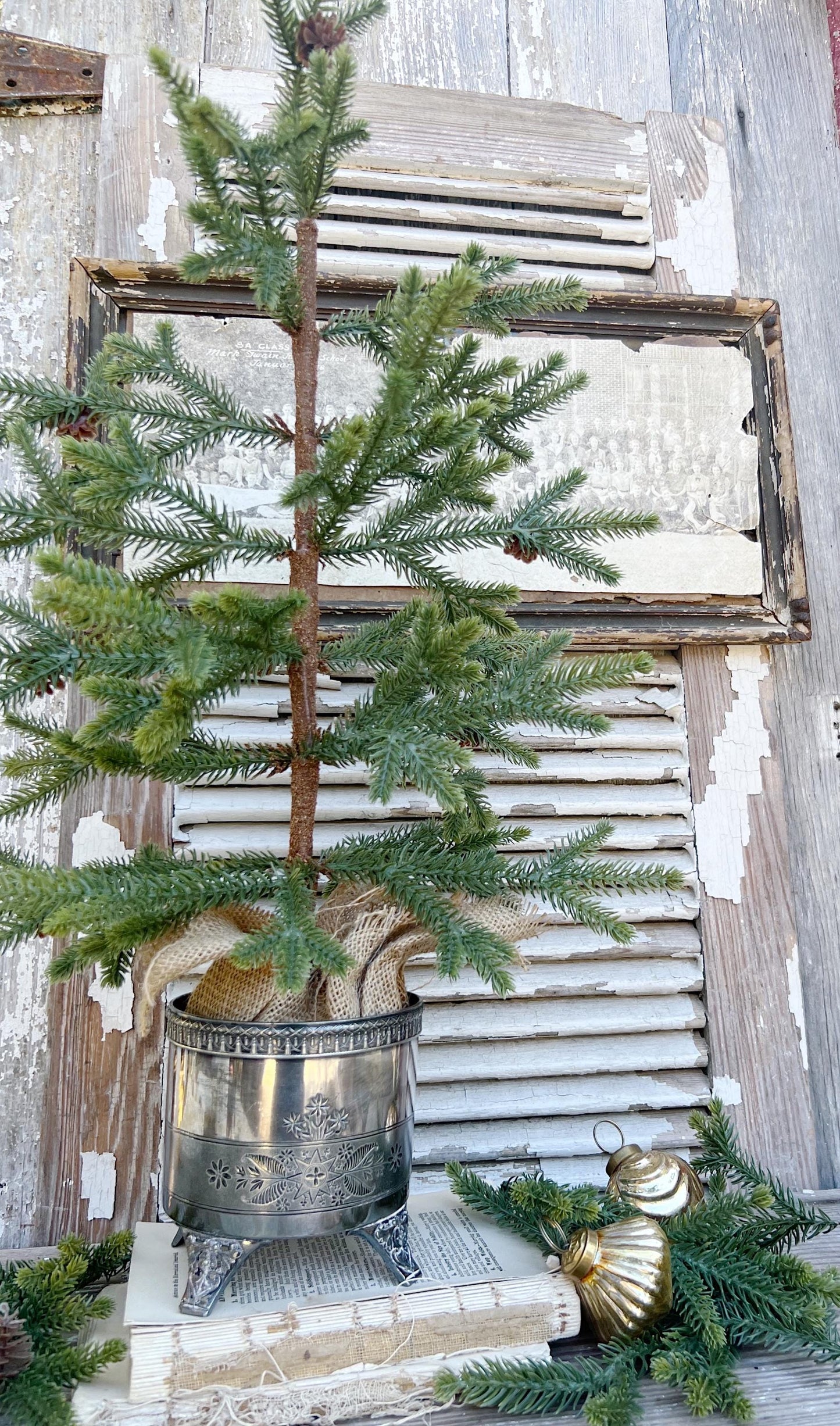 Antique Silver Champagne Wine Holder Footed French Country Farmhouse Decor Shabby Chic