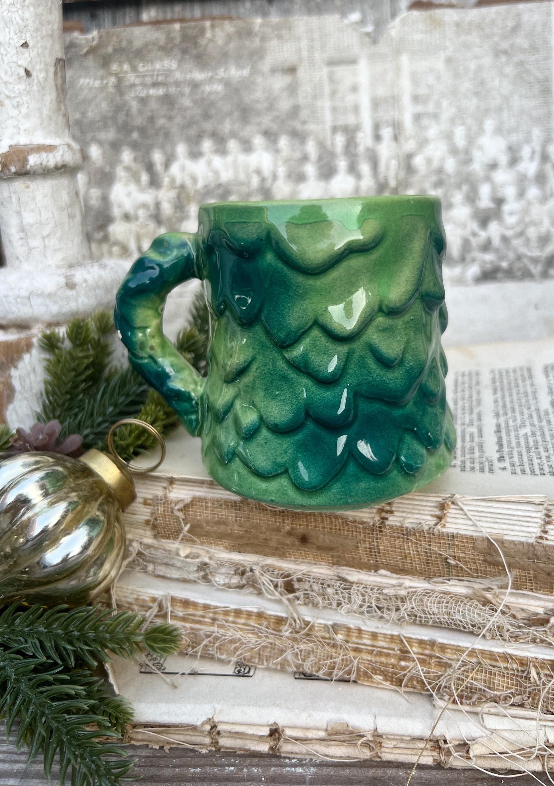 Vintage Ironstone CHASE Santa Claus Cup Mug FULL SIZE Santa Farmhouse Christmas Decor Rare Japan Crazing Grungy Crazed