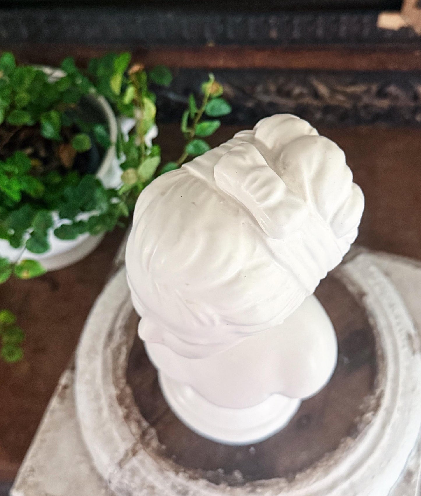 Vintage Girl Bust NAPCOWARE JAPAN White Bisque Victorian Farmhouse Decor Statue