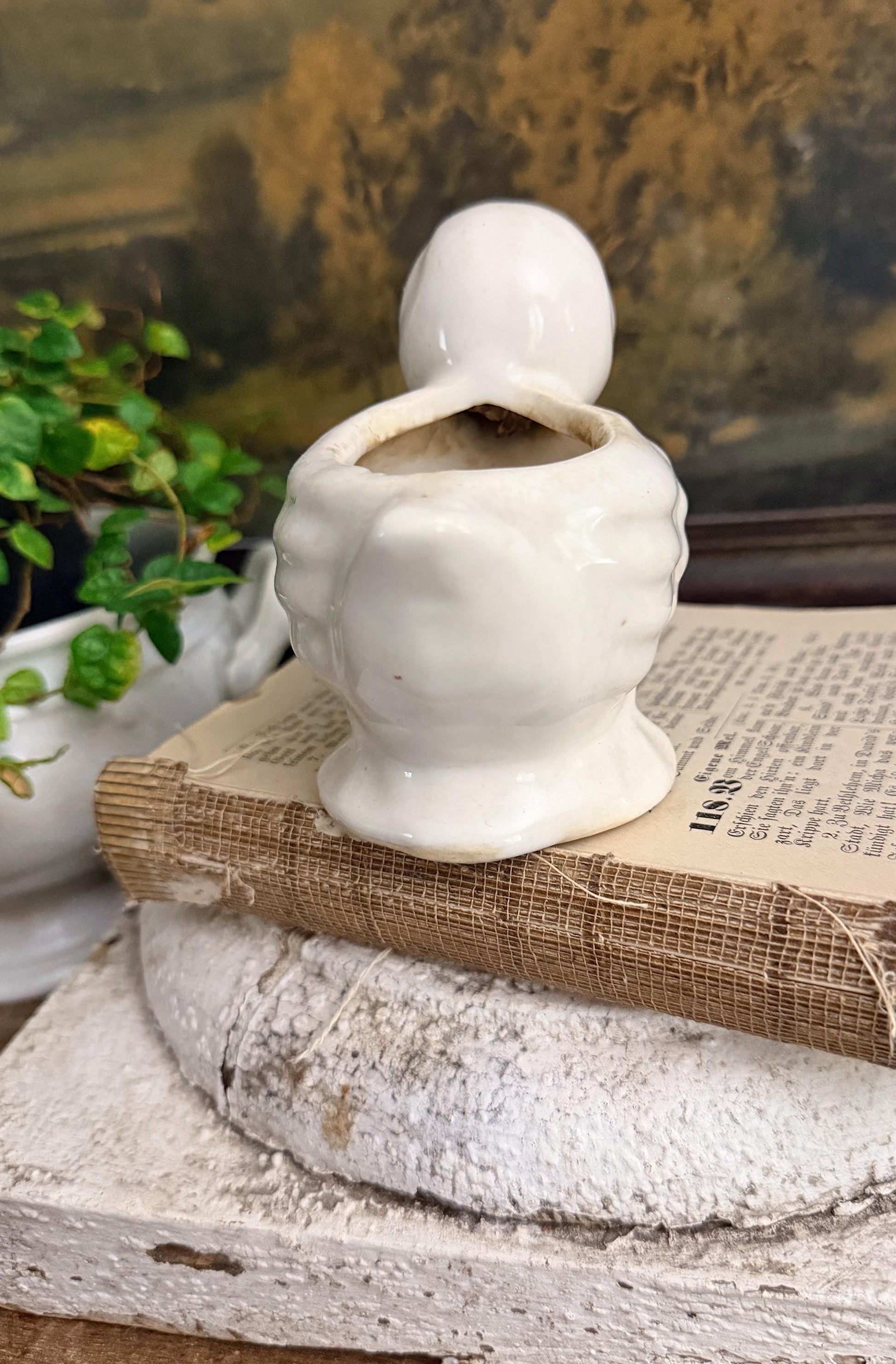 Vintage White Ceramic Duck Flower Pot SHAWNEE USA Container Farmhouse Decor GARDEN Decor Ironstone